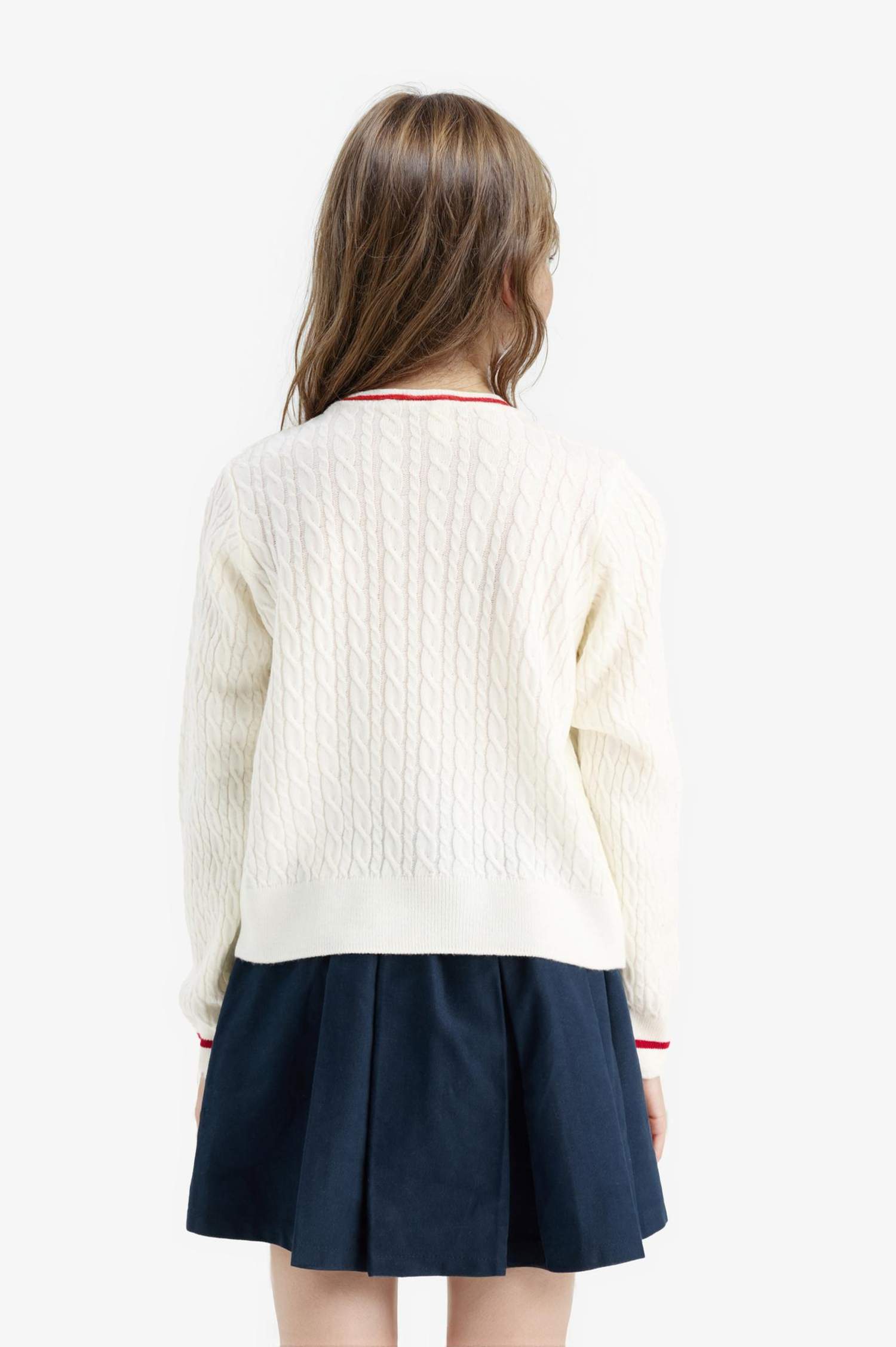 Kız Çocuk Standart Fit Bisiklet Yaka Triko Kazak