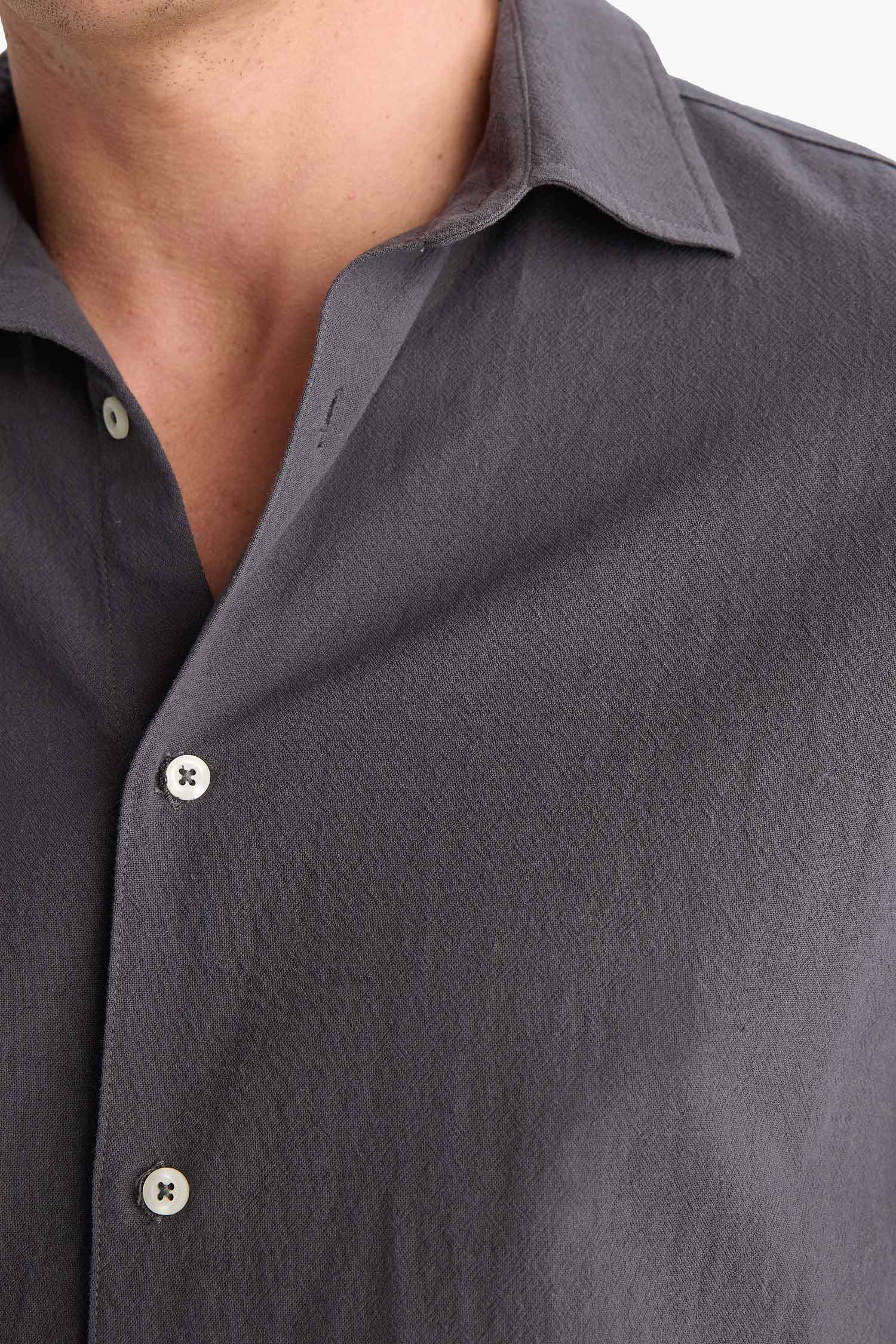 Regular Fit Polo Yaka Pamuklu Uzun Kollu Gömlek