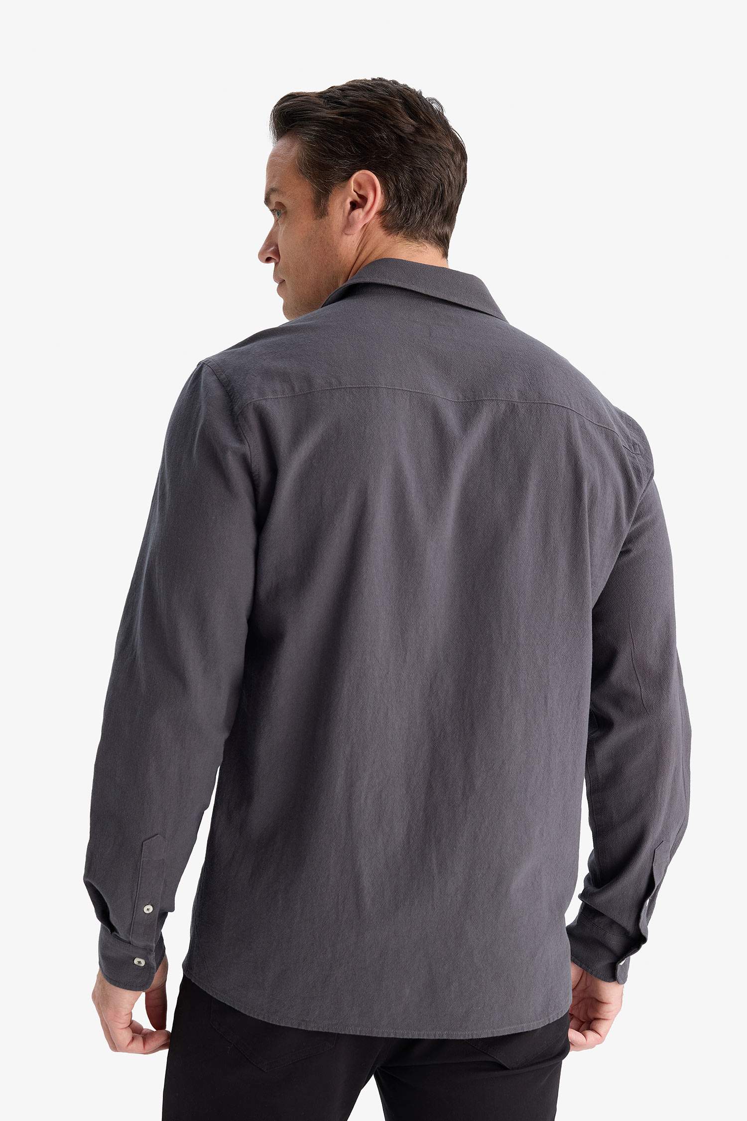 Regular Fit Polo Yaka Pamuklu Uzun Kollu Gömlek