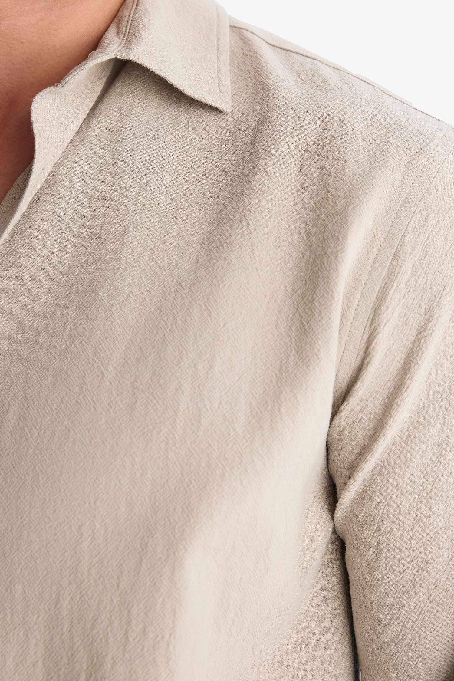 Regular Fit Polo Yaka Pamuklu Uzun Kollu Gömlek