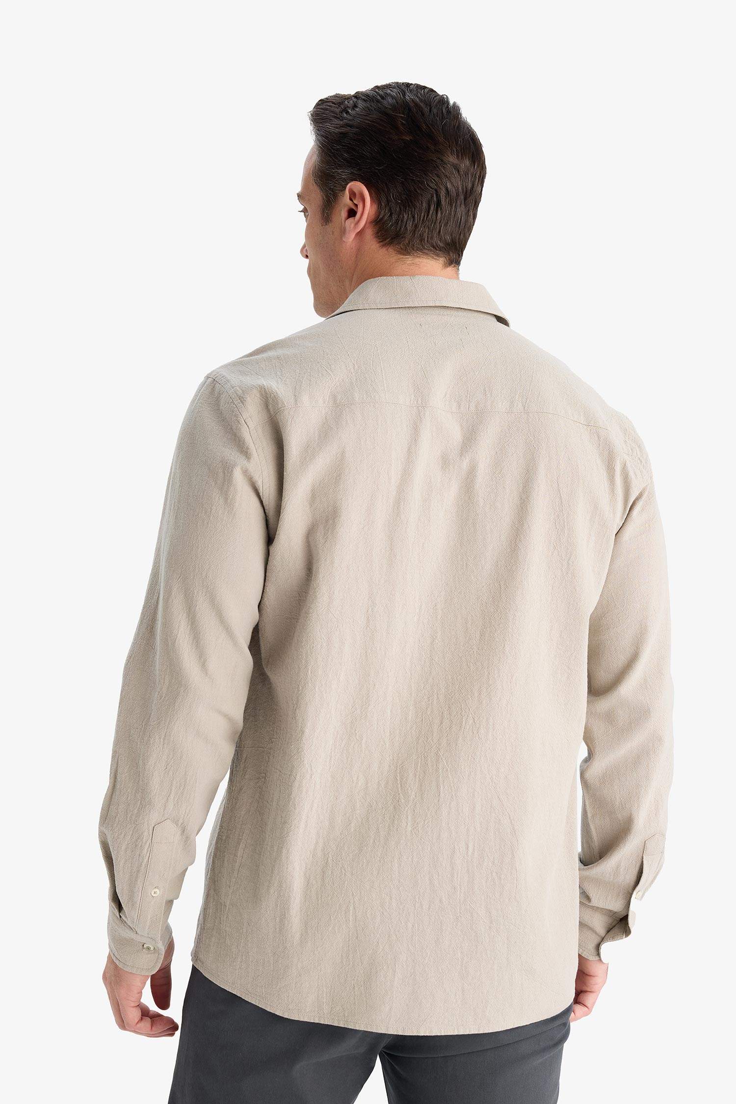 Regular Fit Polo Yaka Pamuklu Uzun Kollu Gömlek