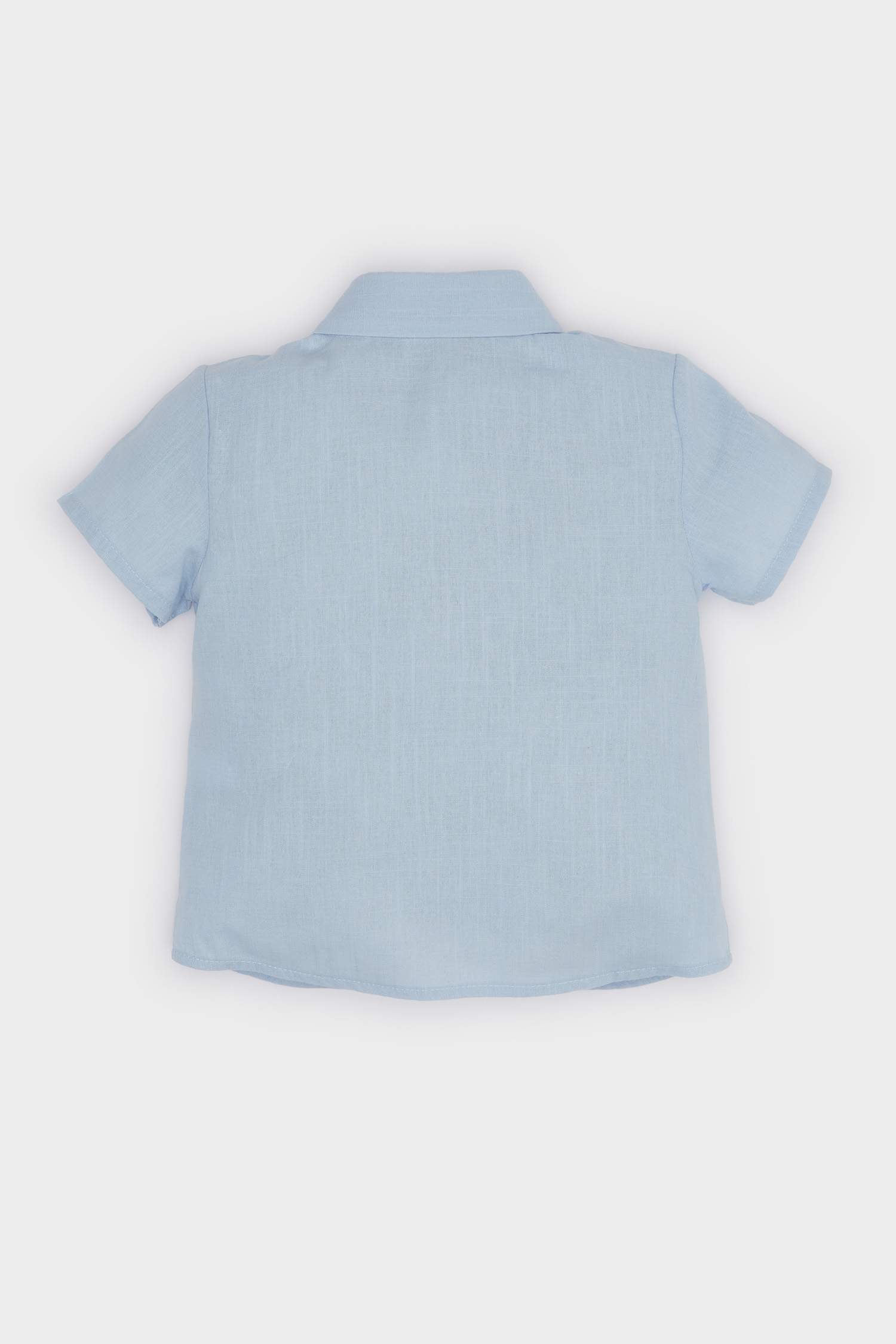 Erkek Bebek Flamlı Poplin Kısa Kollu Gömlek