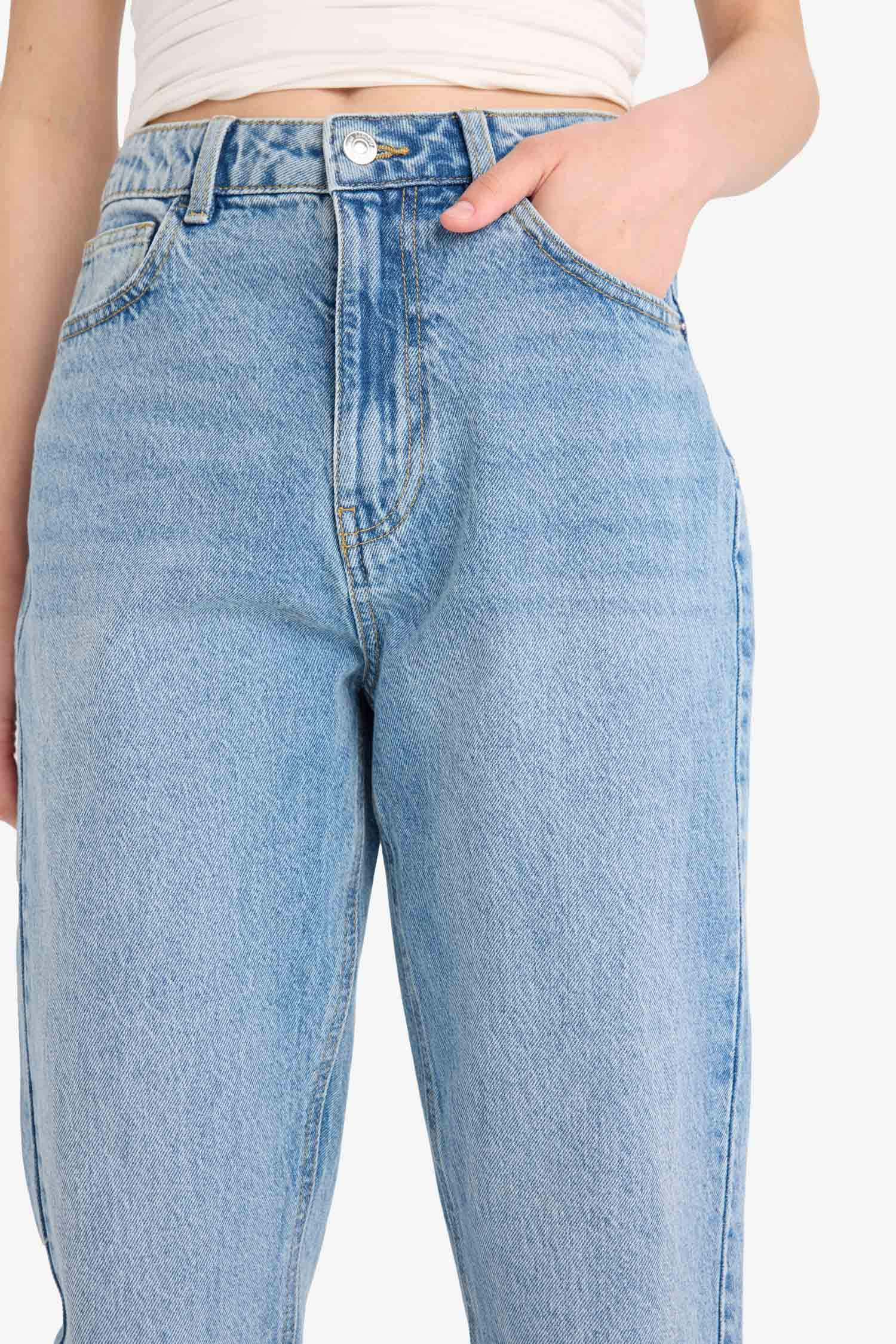 Lina Mom Fit High Waist Straight Leg Jeans