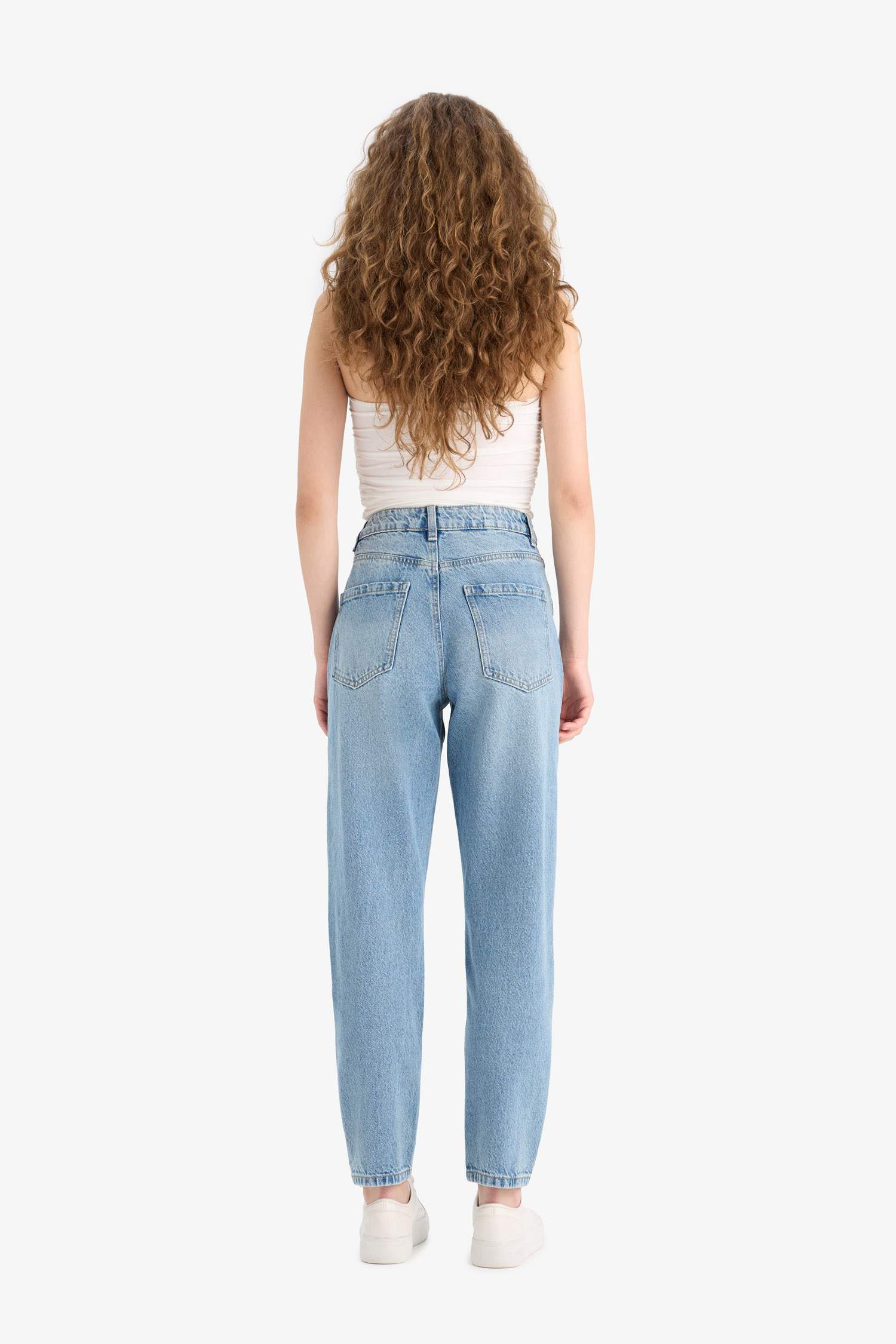 Lina Mom Fit High Waist Straight Leg Jeans
