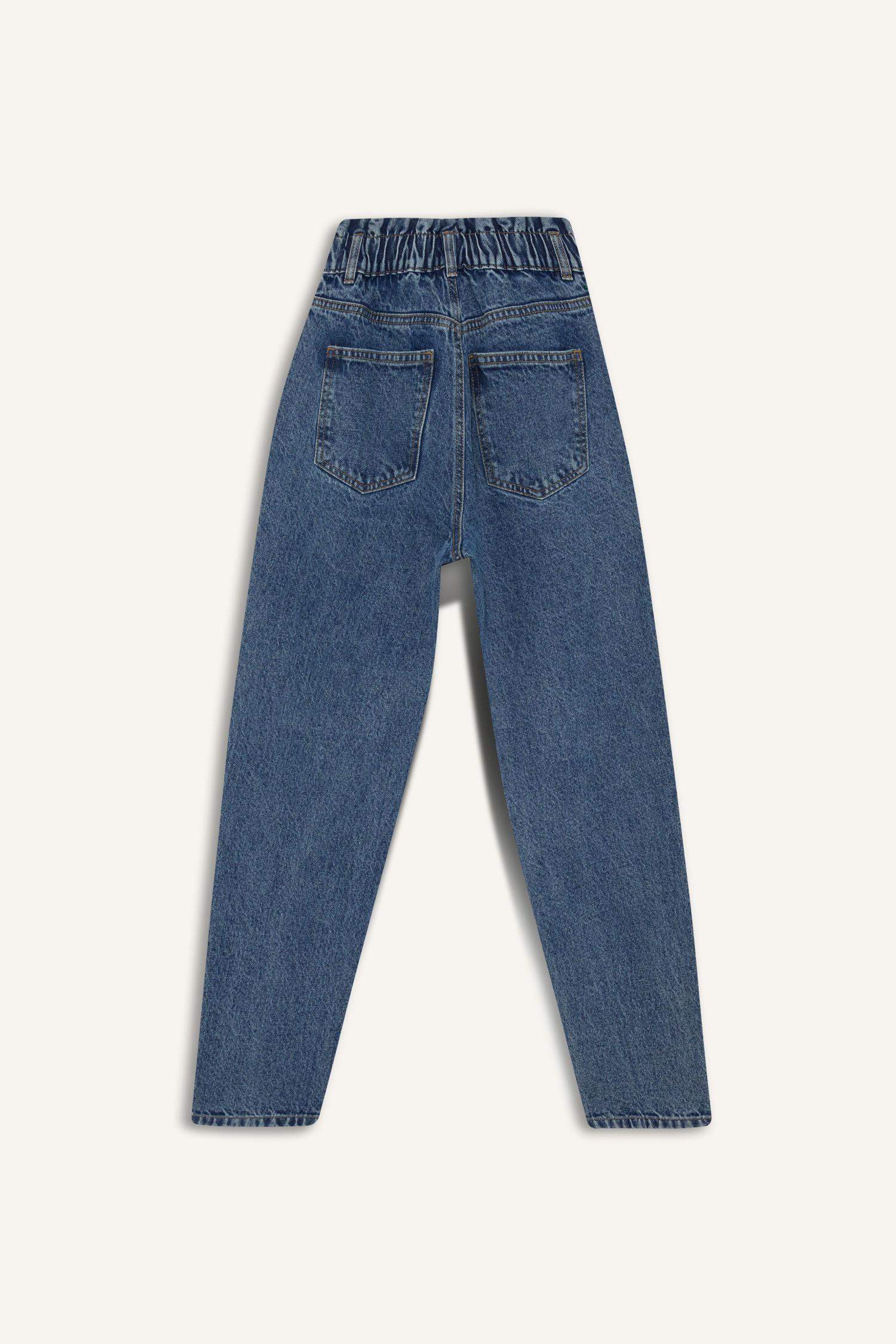 Paperbag High Waist Straight Leg Jeans
