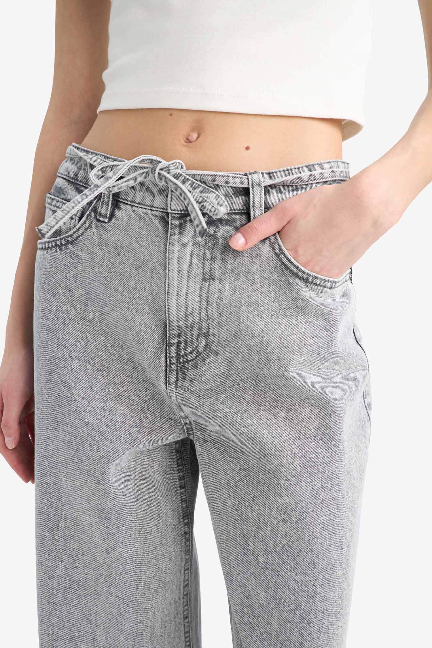 кең аяқ деним ұзын етек Шалбар