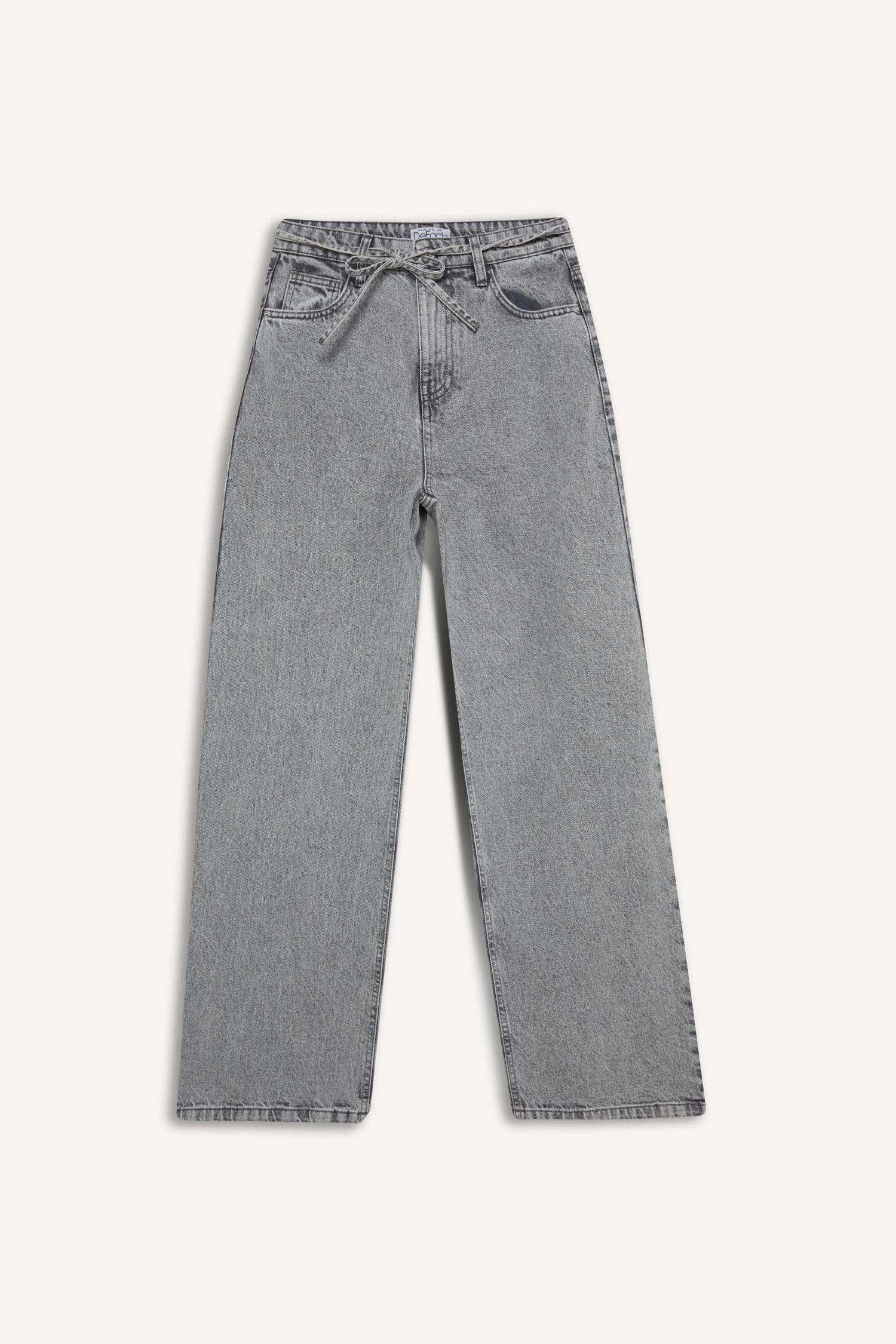 кең аяқ деним ұзын етек Шалбар