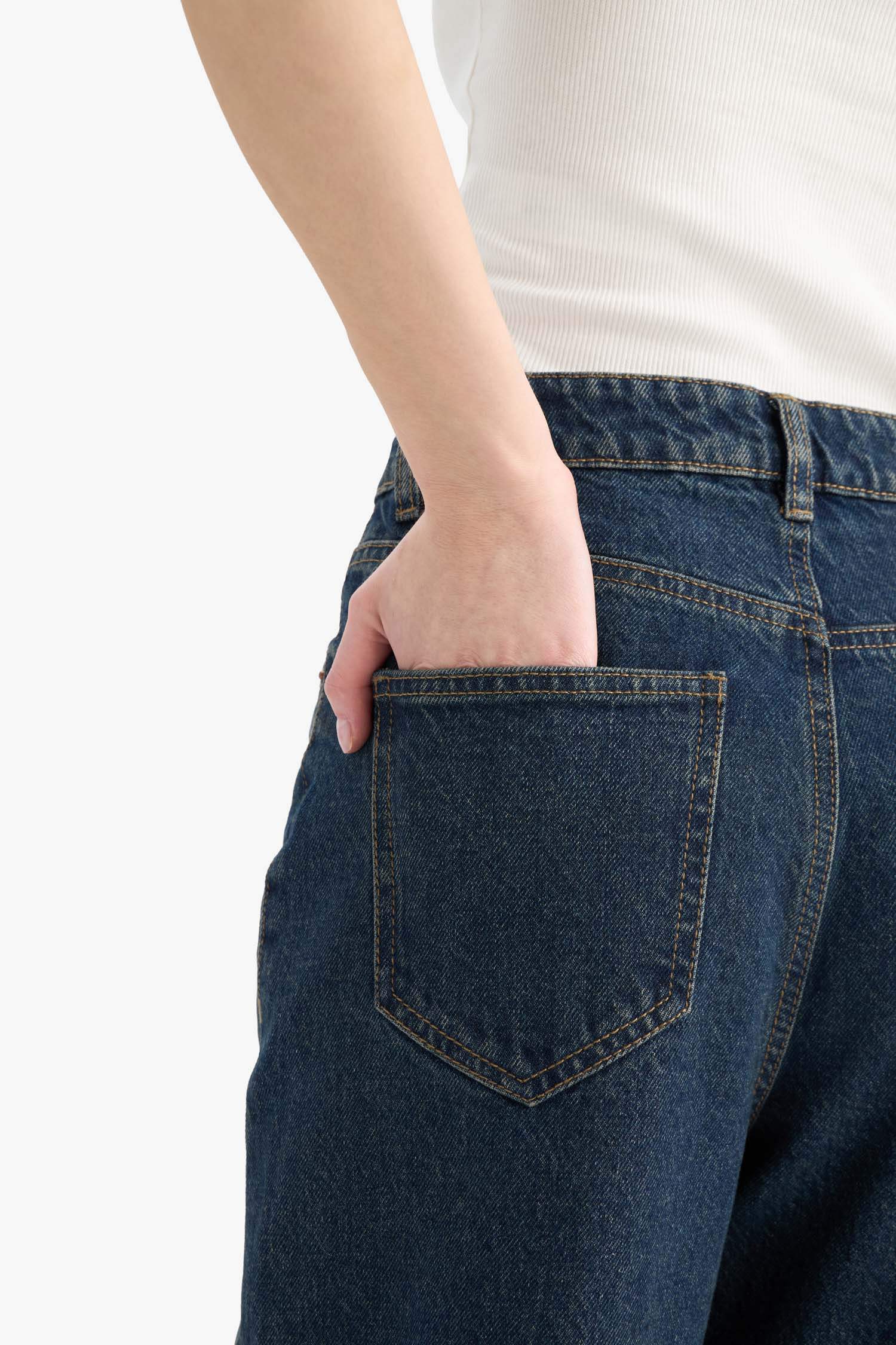 90's Wide Leg Yüksek Bel Düz Paça Uzun Jean Pantolon