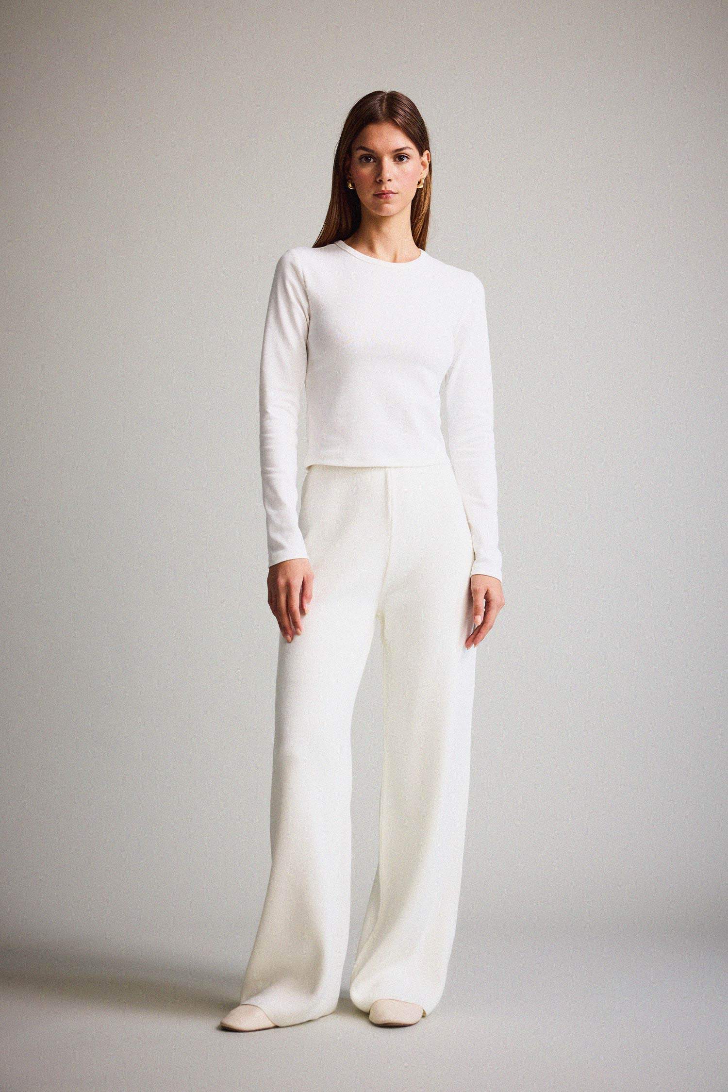 Coool Fitted Bisiklet Yaka Ribana Uzun Kollu Tişört