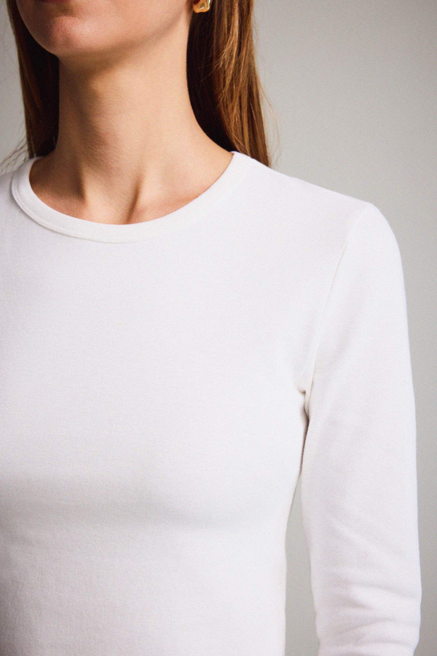 Coool Fitted Bisiklet Yaka Ribana Uzun Kollu Tişört