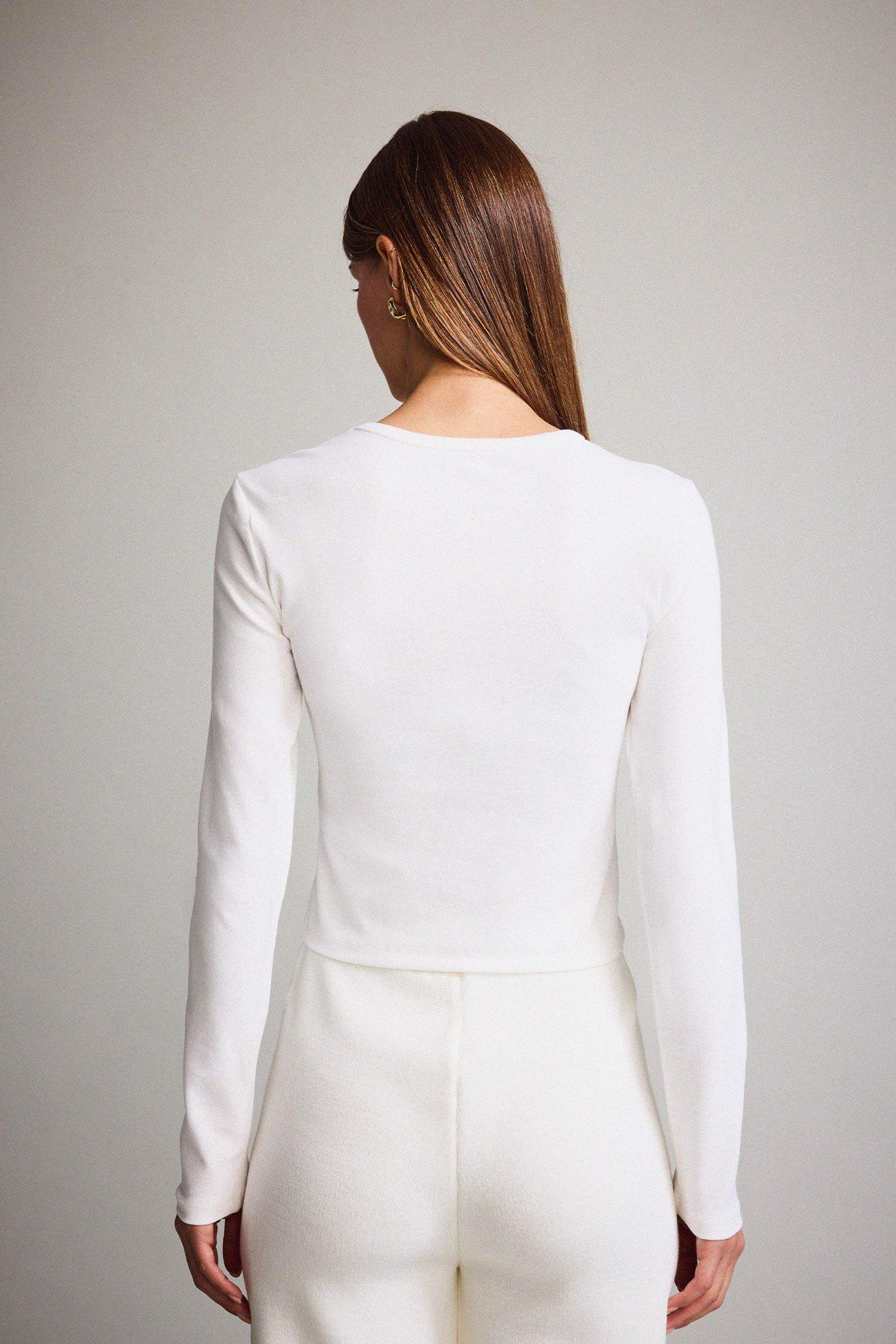 Coool Fitted Bisiklet Yaka Ribana Uzun Kollu Tişört