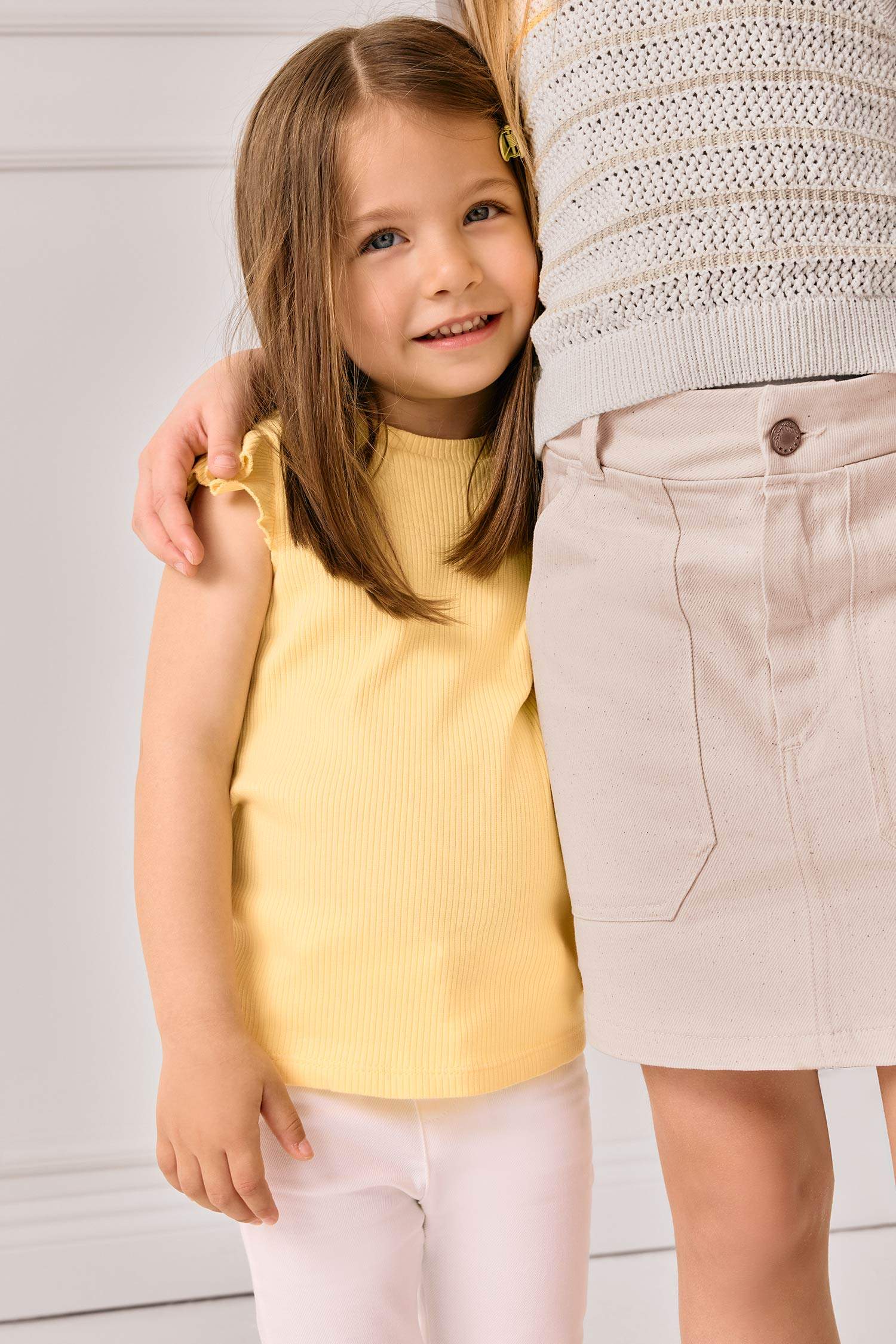 Baby Girl T-shirt Floral Crinkle Viscose Trousers 2 Piece Set