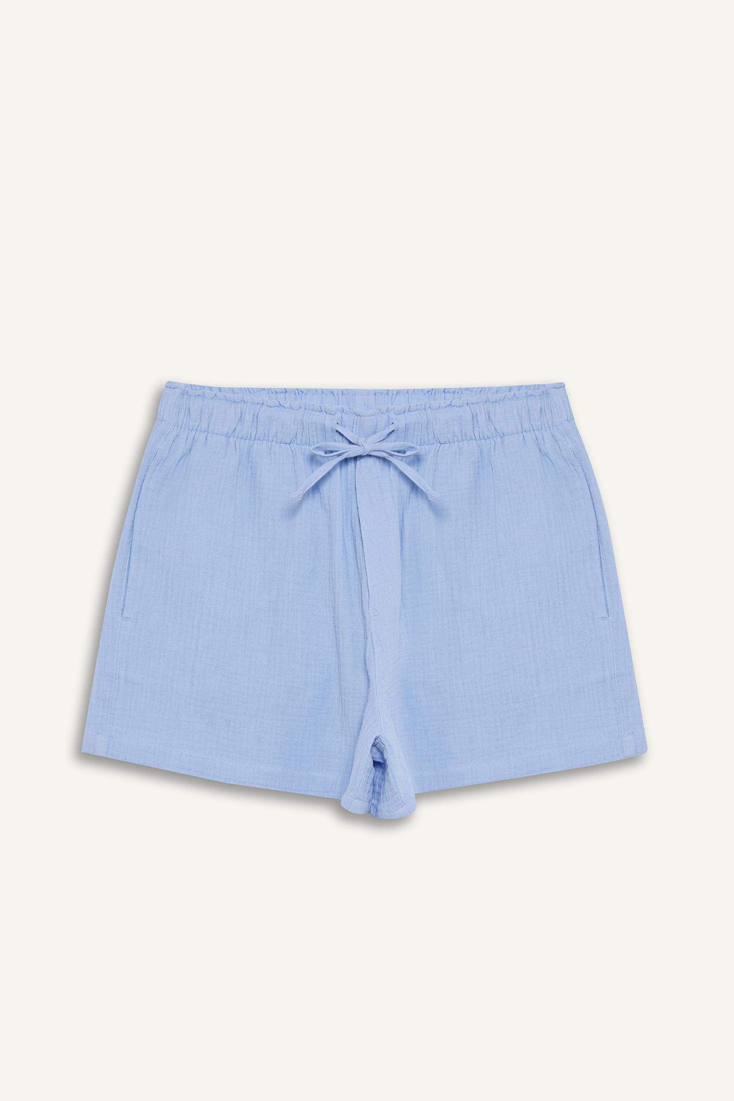 Шорты из крючкового материала с прямыми ногами и эластичной талией