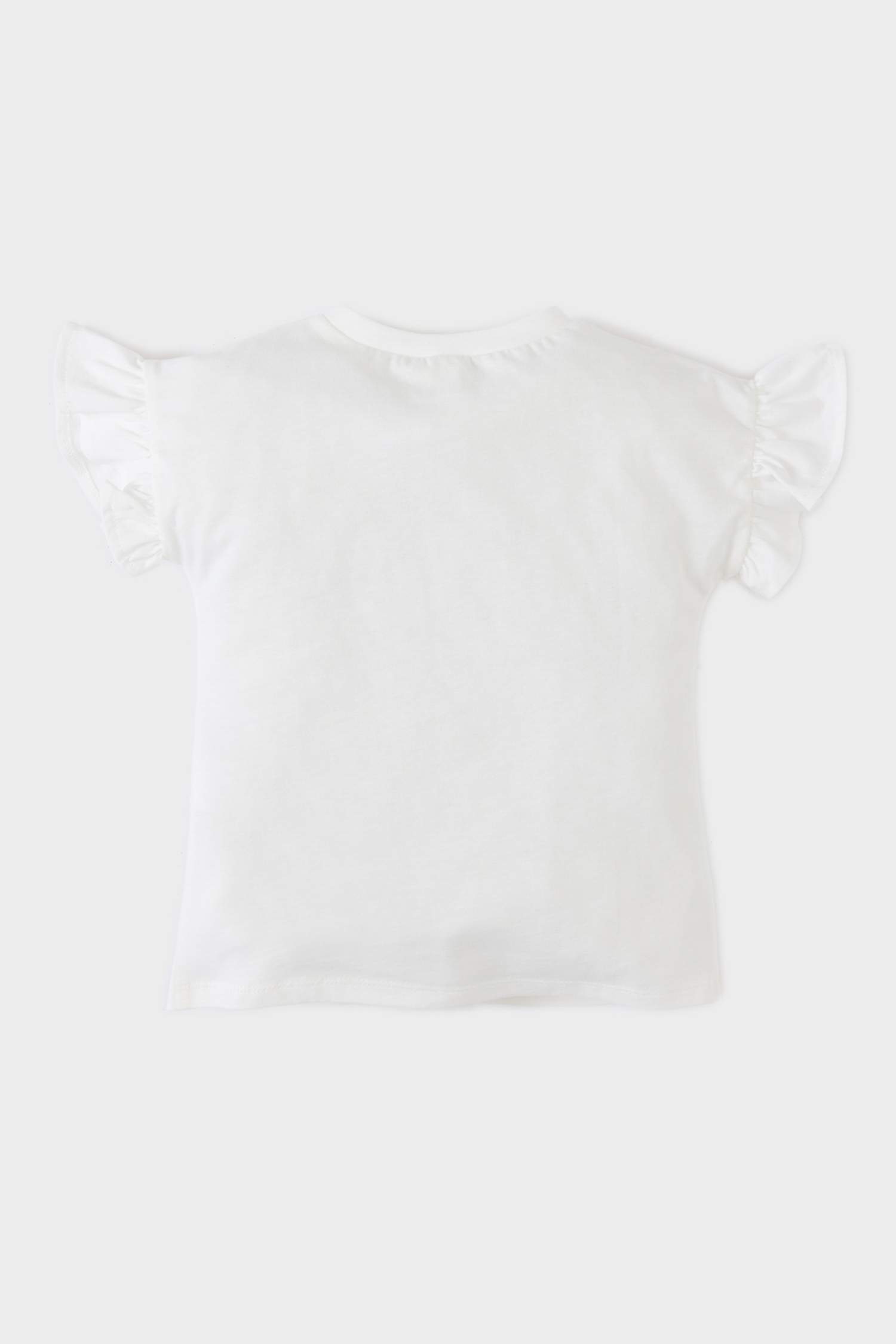 تيشيرت بنات نص كم فلورال قصة عادية برقبة مستديرة