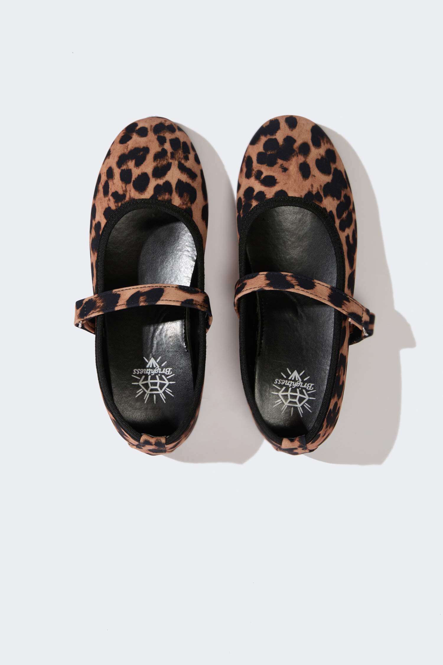 Girl Leopard Patterned Slip On Ballerina Flat Shoes