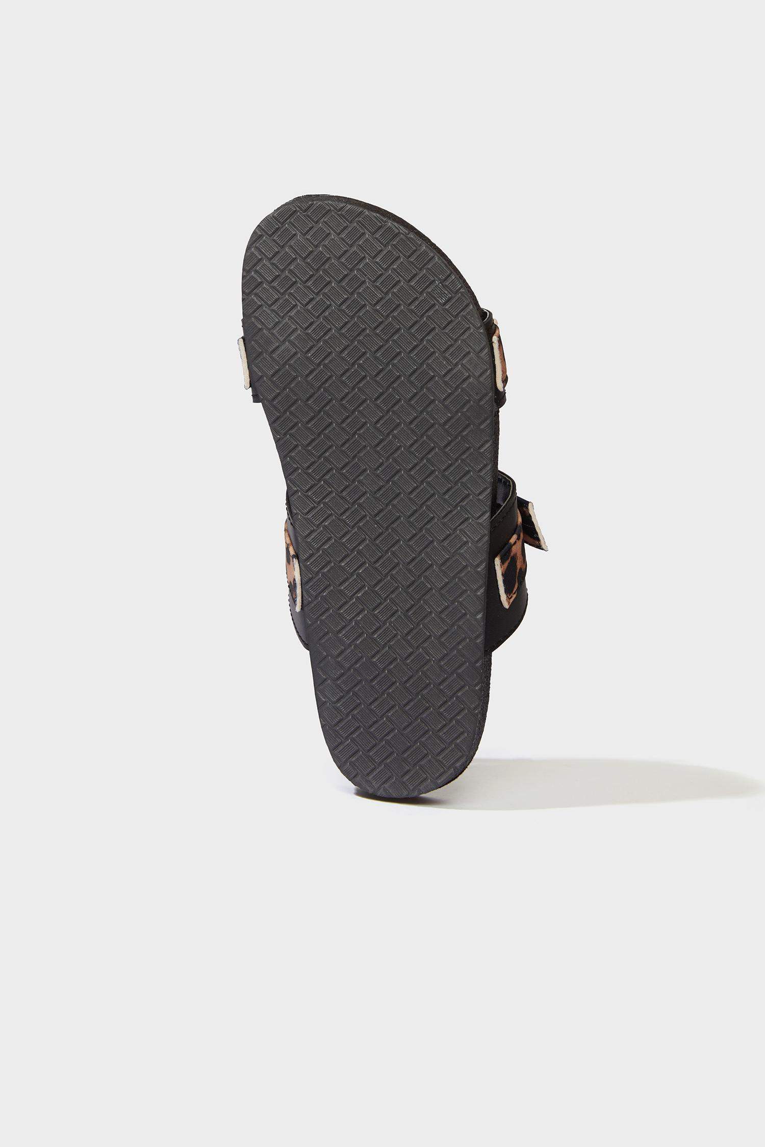 Kız Çocuk Leopar Desenli Düz Taban Terlik