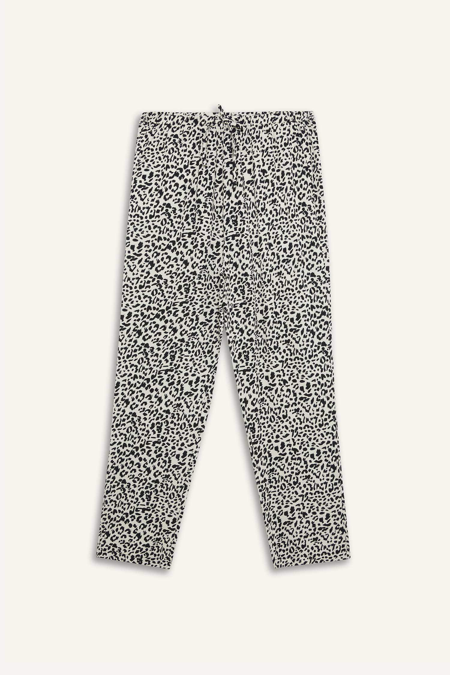 Carrot Fit Wide Leg Printed Trousers