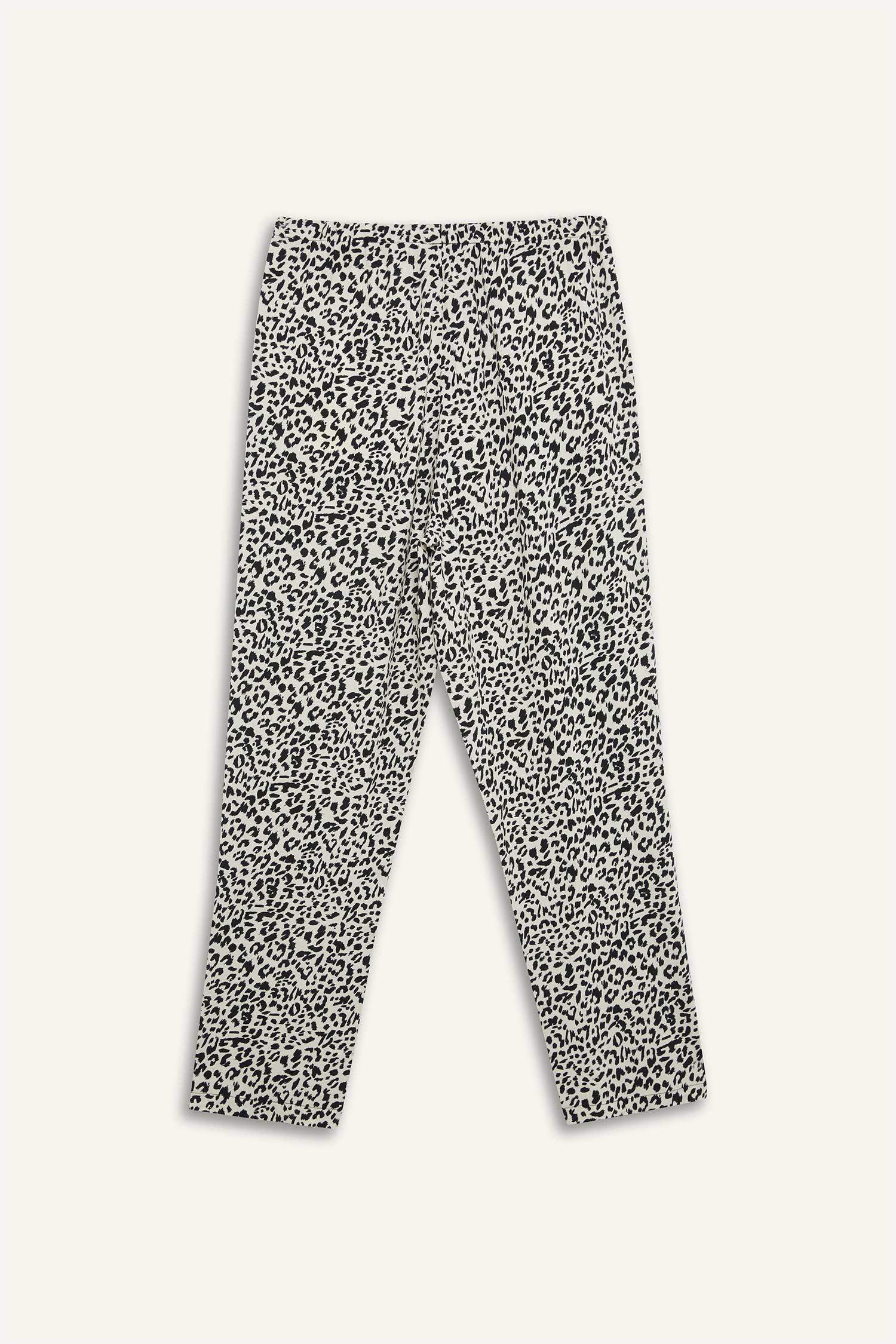 Carrot Fit Wide Leg Printed Trousers