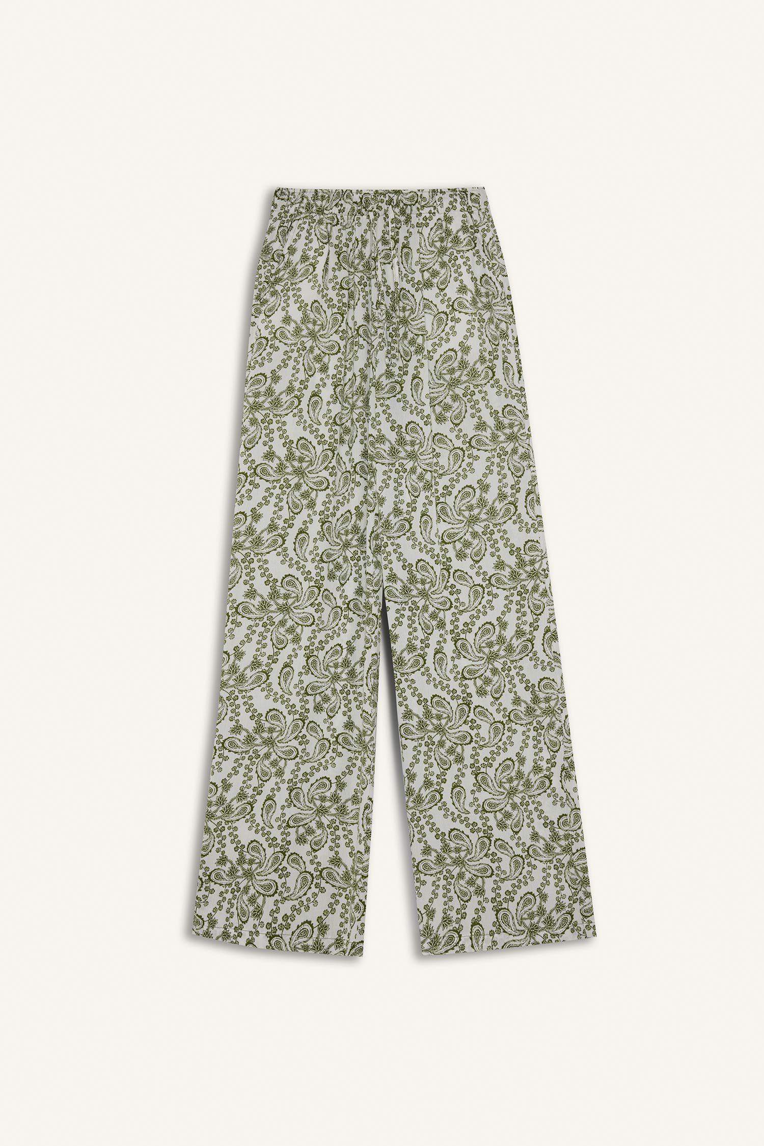 Straight Fit Printed Trousers