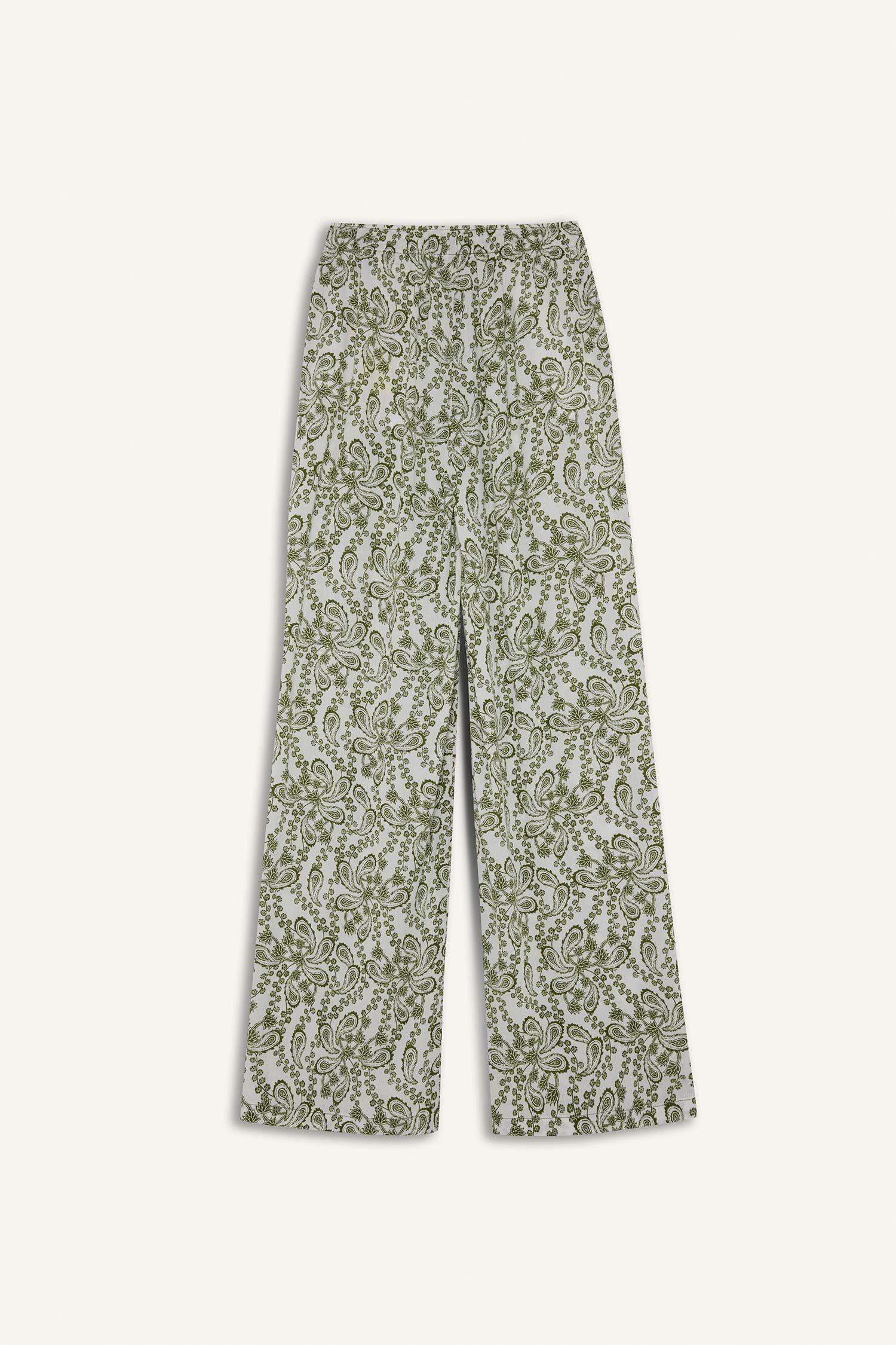 Straight Fit Printed Trousers
