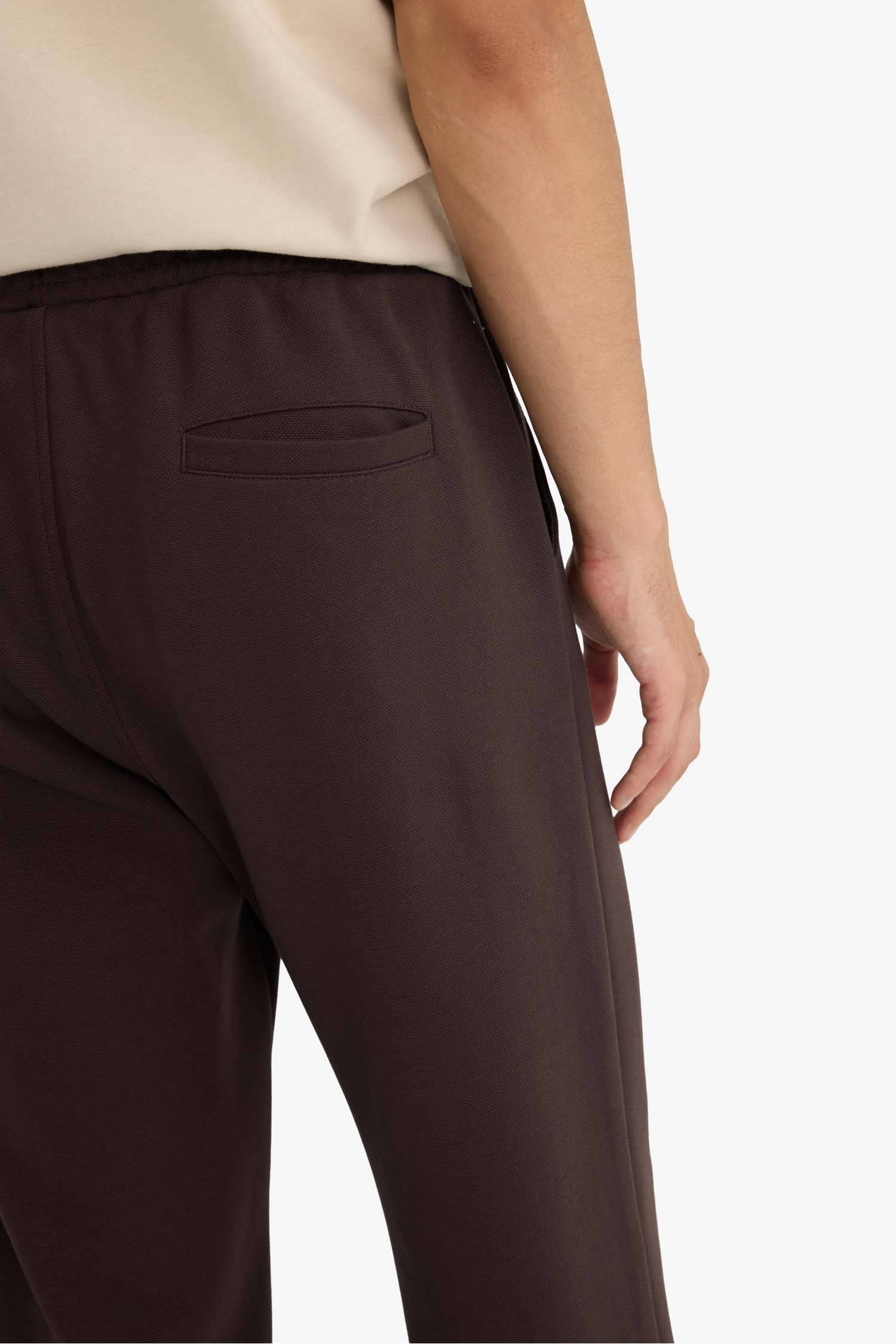 Regular Fit Beli Bağcıklı Düz Paça Cepli Eşofman Altı