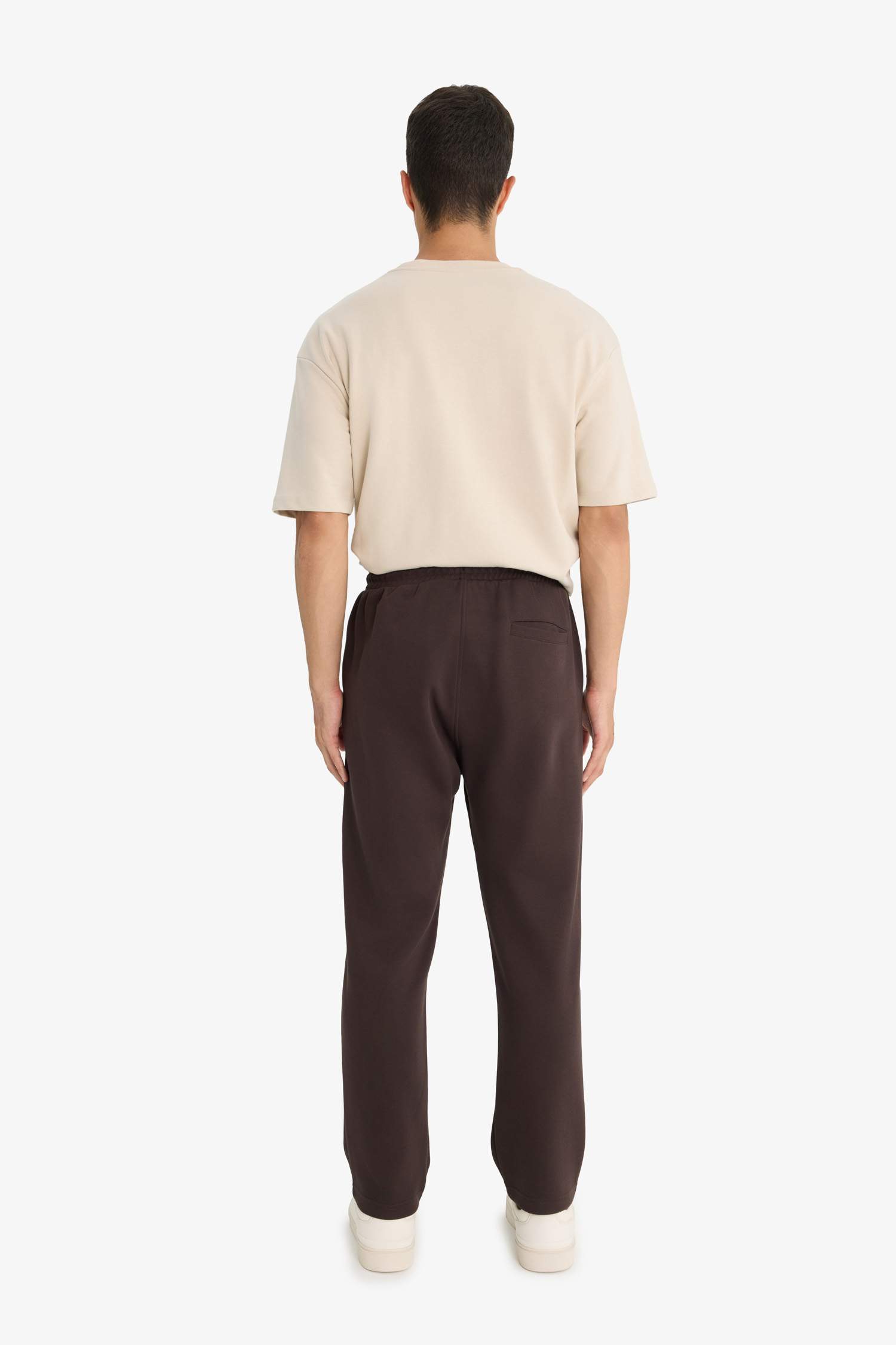 Regular Fit Beli Bağcıklı Düz Paça Cepli Eşofman Altı