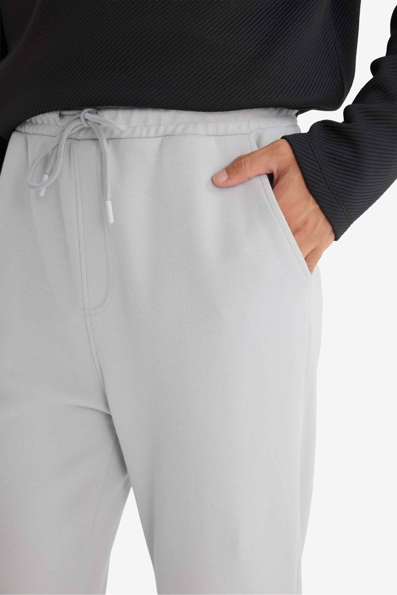 Regular Fit Beli Bağcıklı Düz Paça Cepli Eşofman Altı