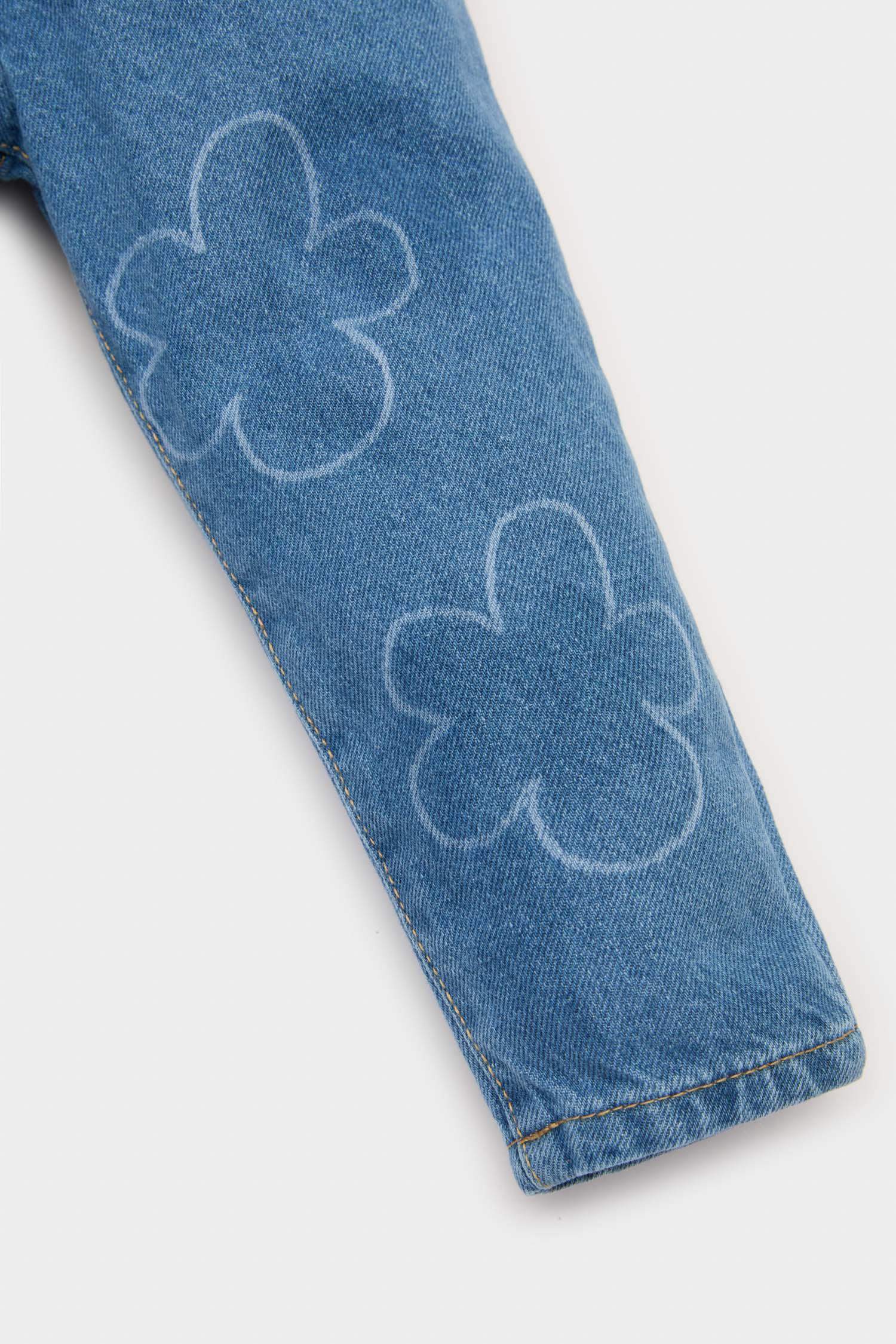 Kız Bebek Paperbag Çiçekli Jean Pantolon