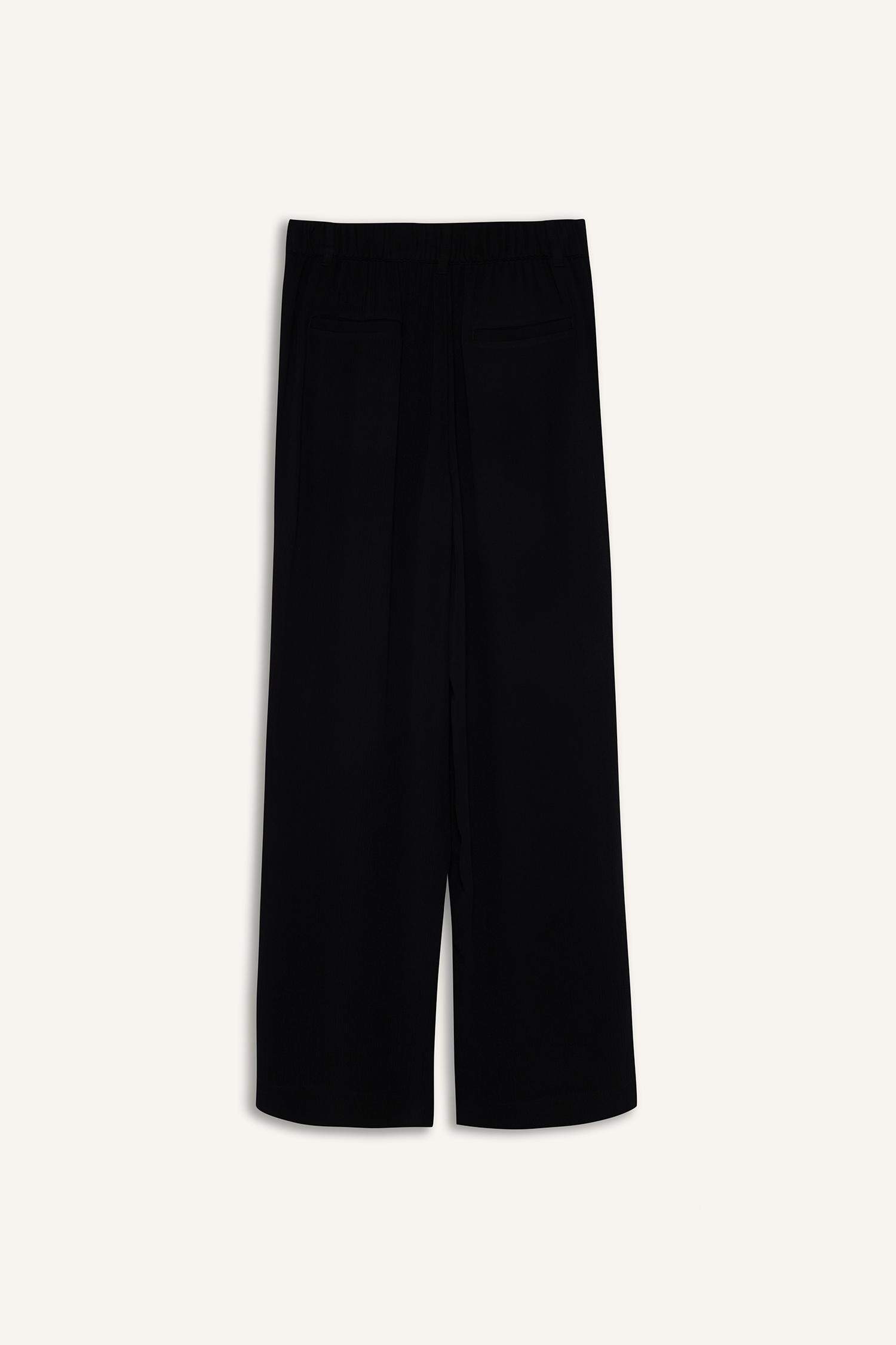 Culotte Fit Regular Hem Double Pocket Linen Blended Trousers