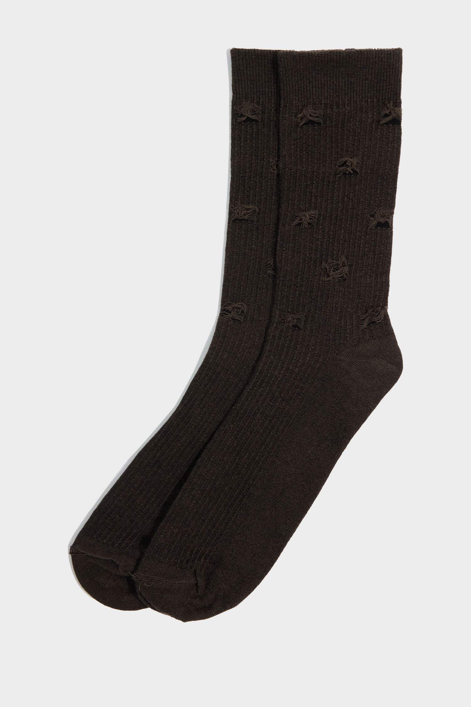 Man Seamless Ripped Cotton Premium Long Socks