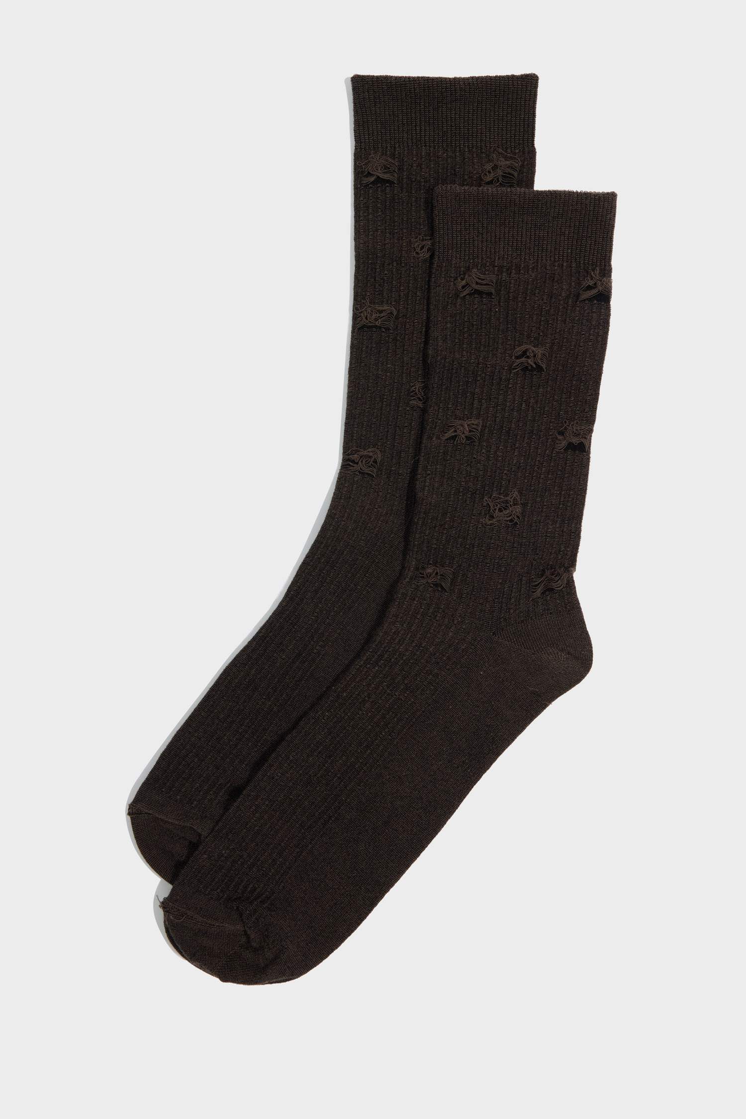 Man Seamless Ripped Cotton Premium Long Socks