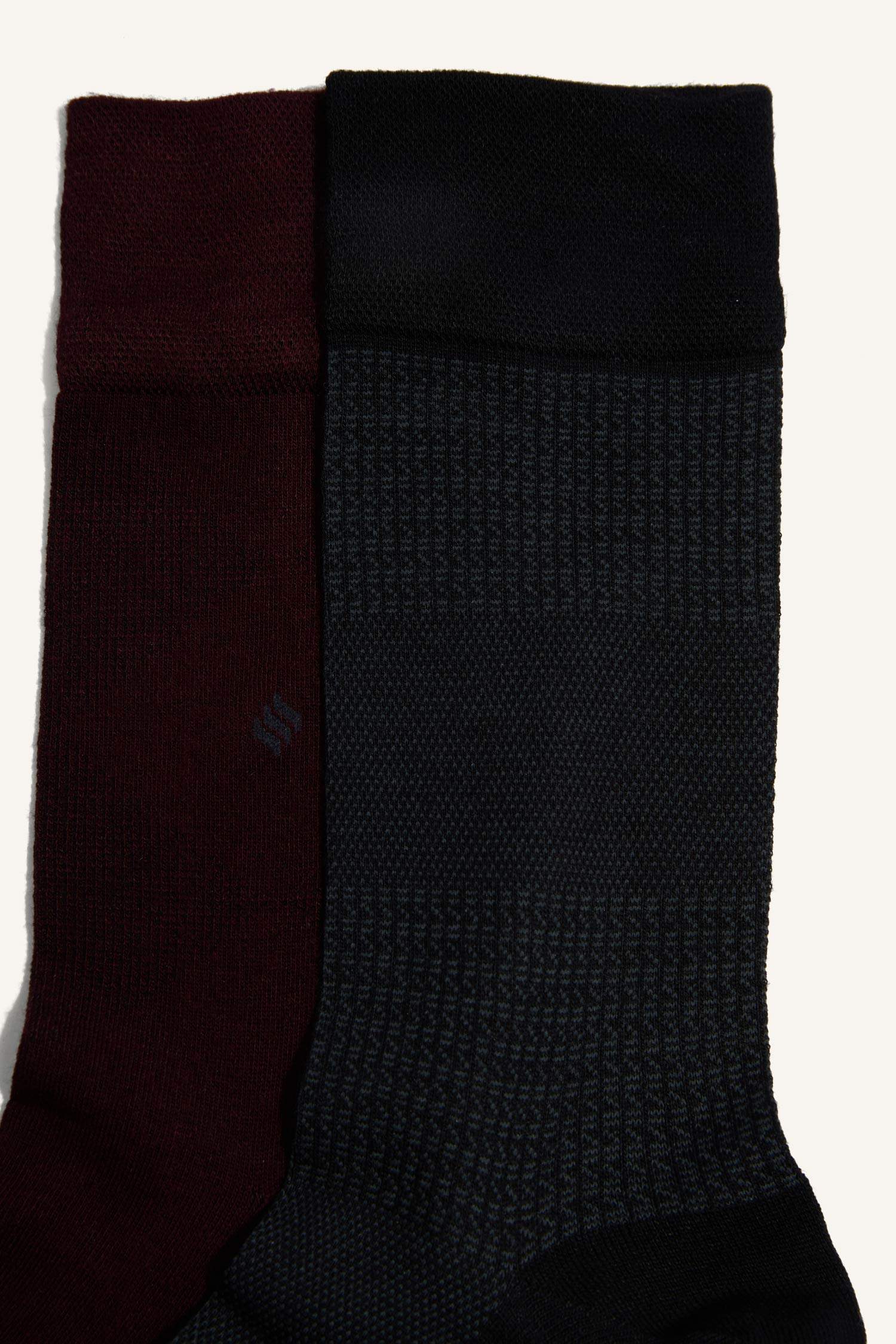 جوارب طويلة قطن رجالي - قطعتين
