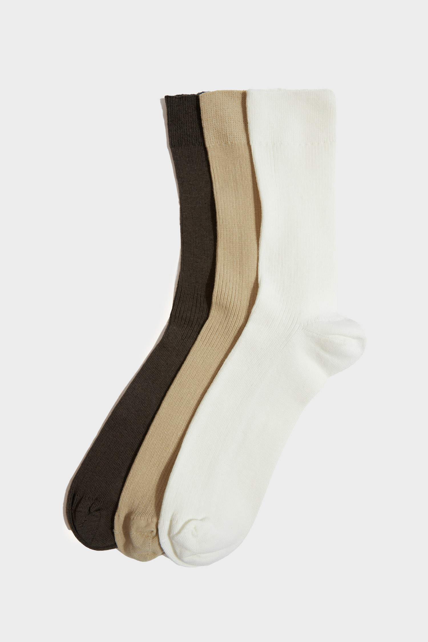 Erkek Dikişsiz Rahat Lastikli 3'lü Penye Pamuklu Premium Uzun Çorap