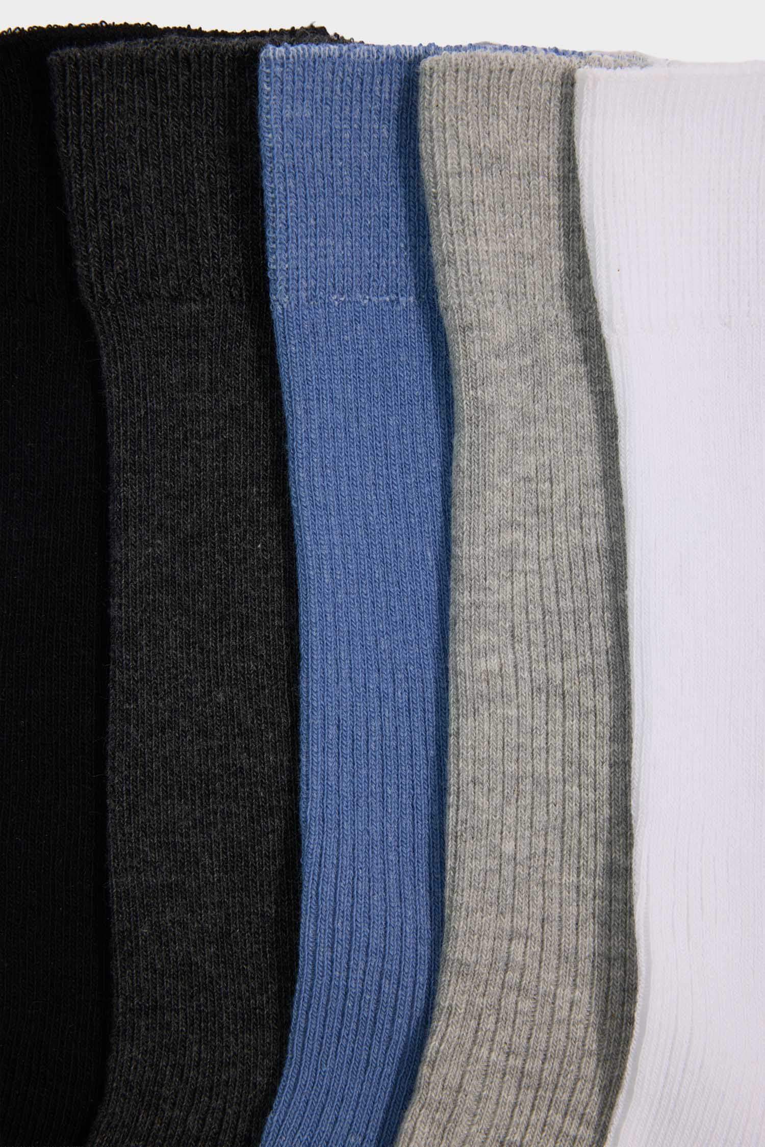 Erkek Dikişsiz Rahat Lastikli 5'li Penye Pamuklu Premium Uzun Çorap