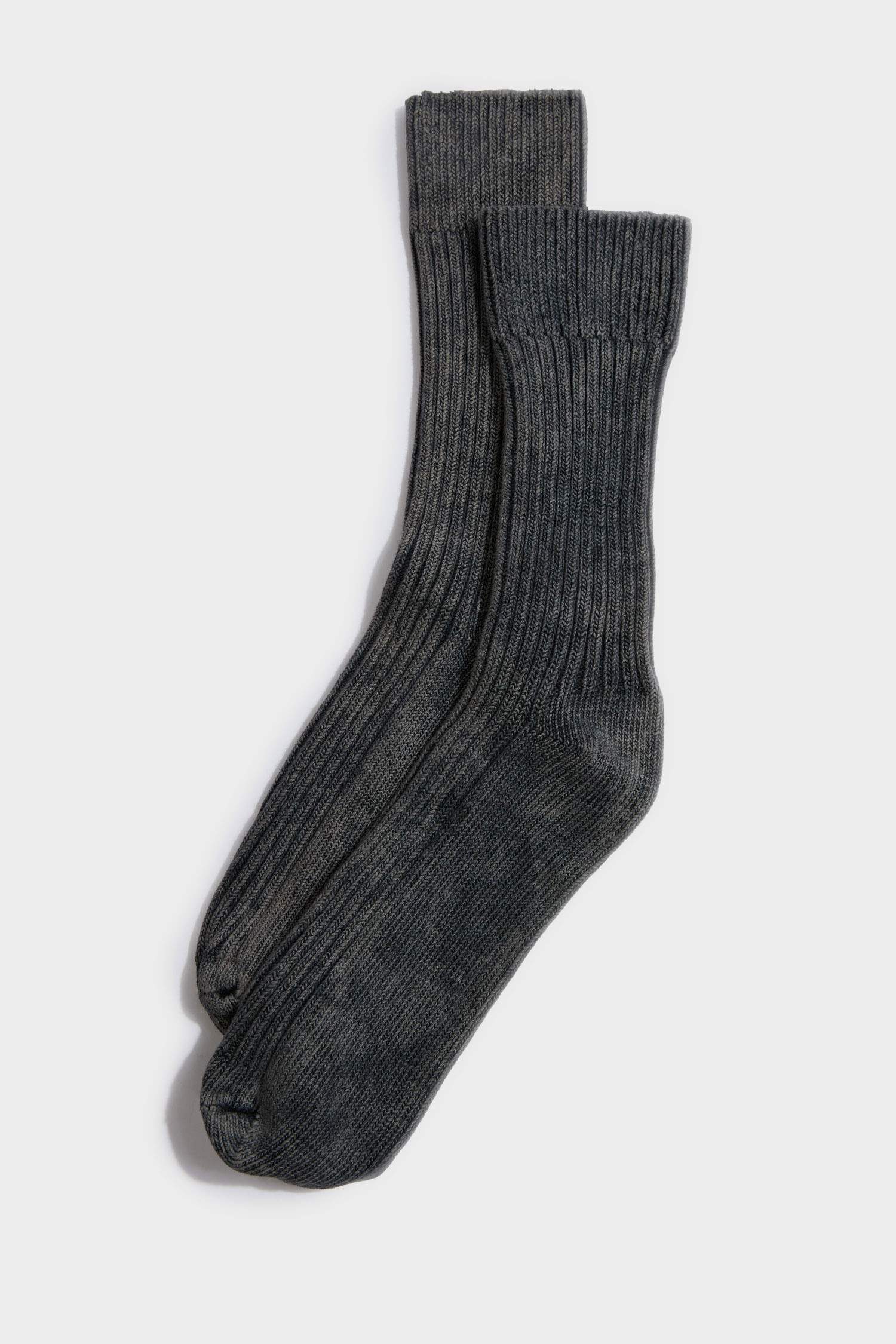 Erkek Dikişsiz Yıkamalı Eskitmeli Görünümlü Penye Pamuklu Premium Uzun Çorap