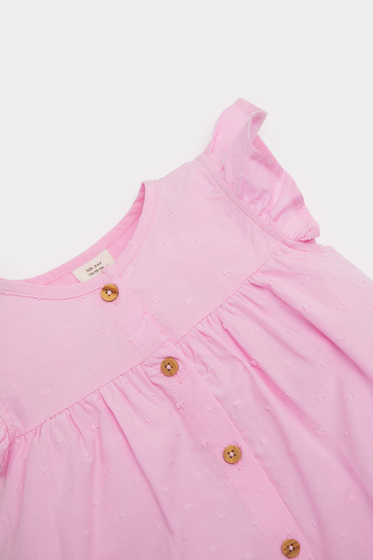 Kız Bebek Bisiklet Yaka Kolsuz Yazlık Elbise