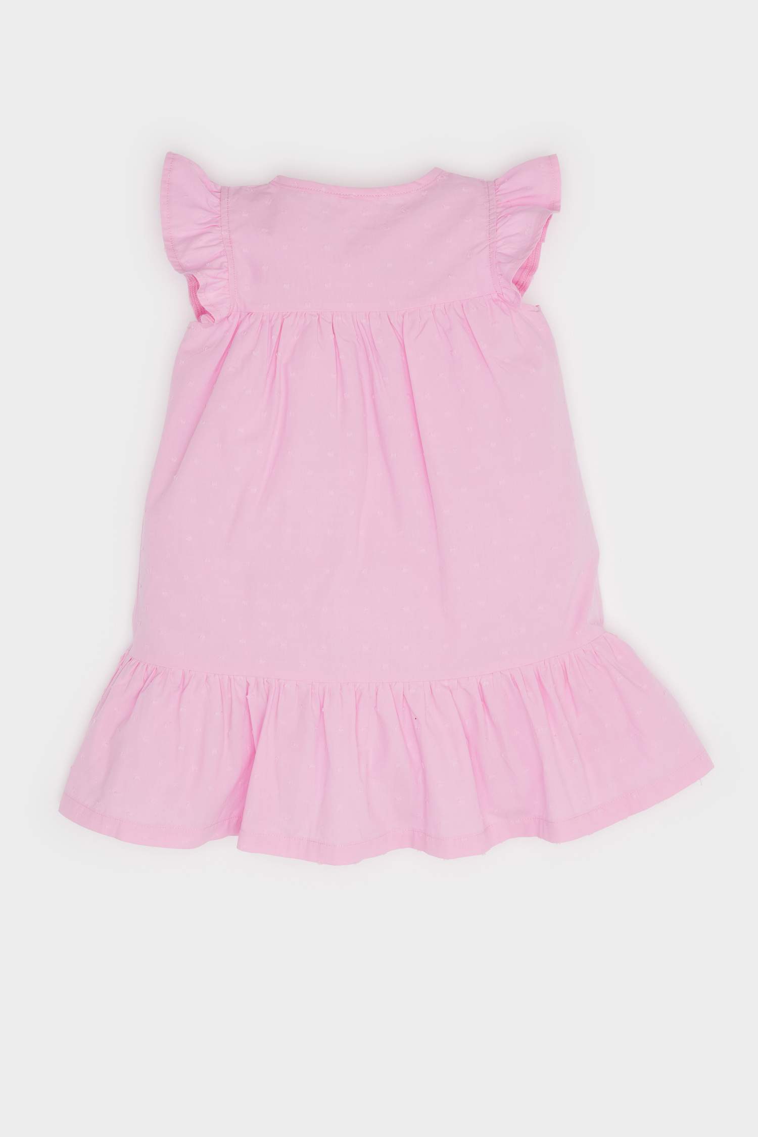 Kız Bebek Bisiklet Yaka Kolsuz Yazlık Elbise