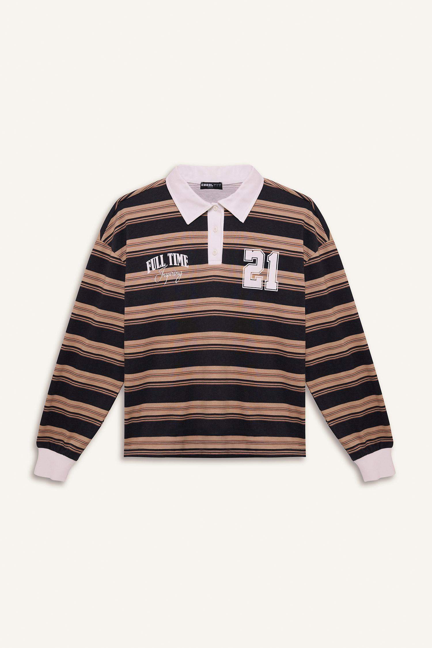 سويت شيرت قصة فضفاضة بياخة بولو