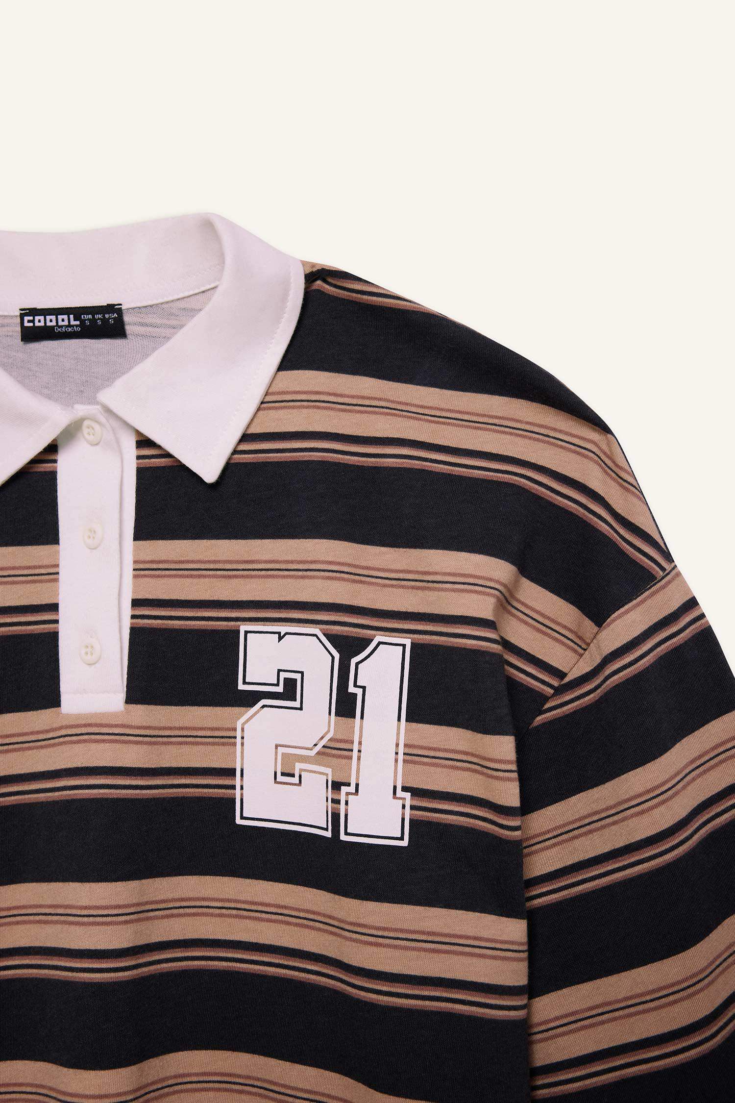 سويت شيرت قصة فضفاضة بياخة بولو