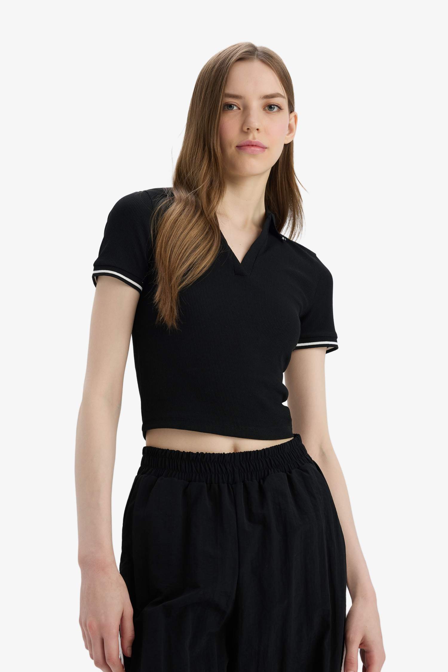 T-shirt Polo slim basique à manches courtes