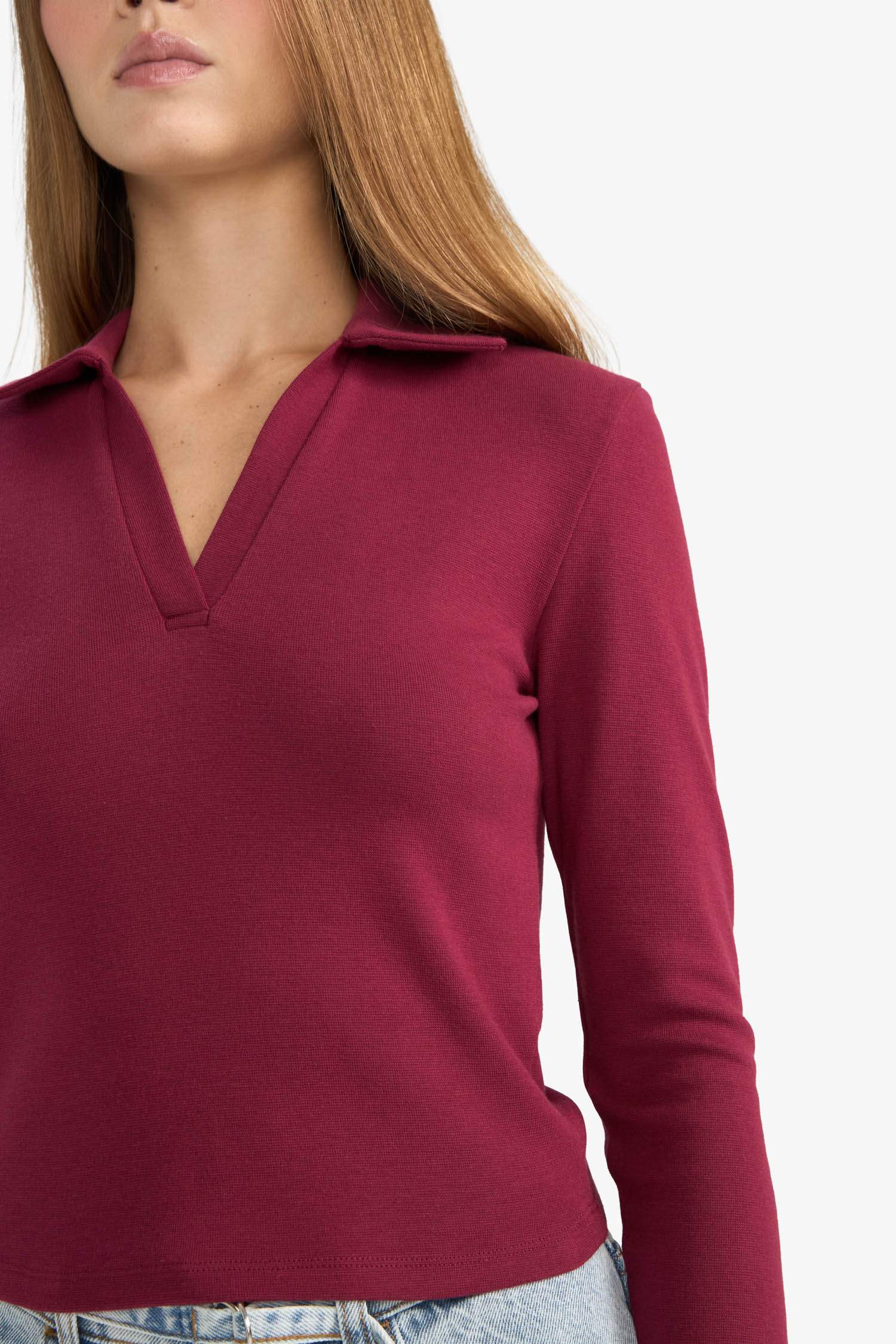 تيشيرت بولو ردن طويل سادة