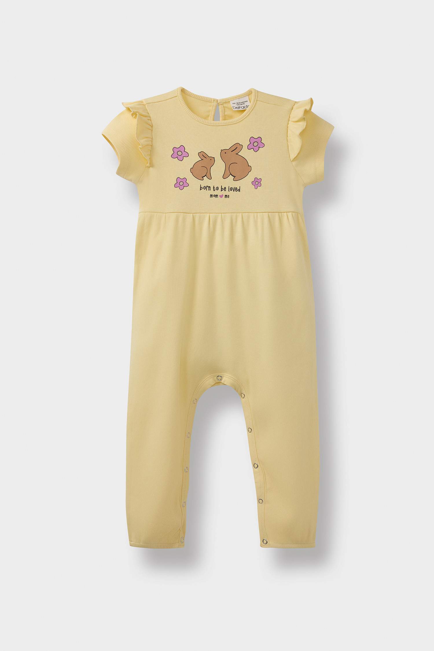 Baby Girl Newborn Printed Ribbed Camisole Jumpsuit