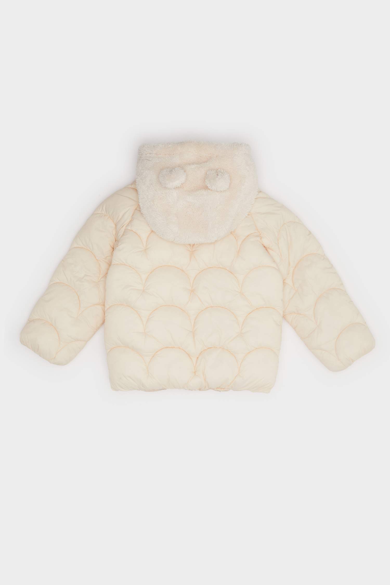 Kız Bebek Rüzgar Geçirmez Su Geçirmez Kapüşonlu Kapitoneli Fermuarlı Mont