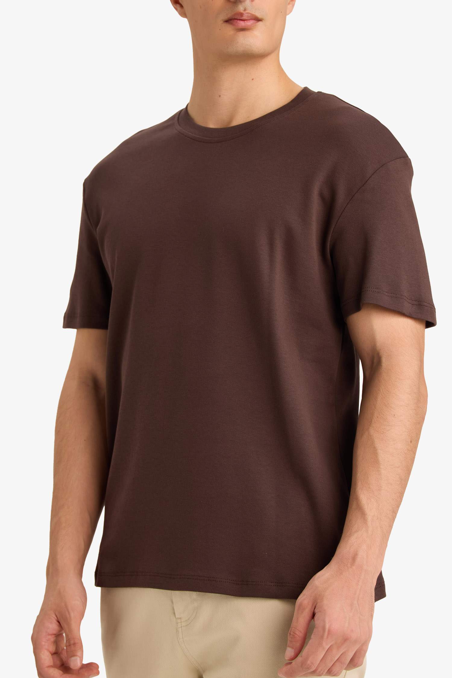 100% Cotton Regular Fit Crew Neck Basic T-Shirt