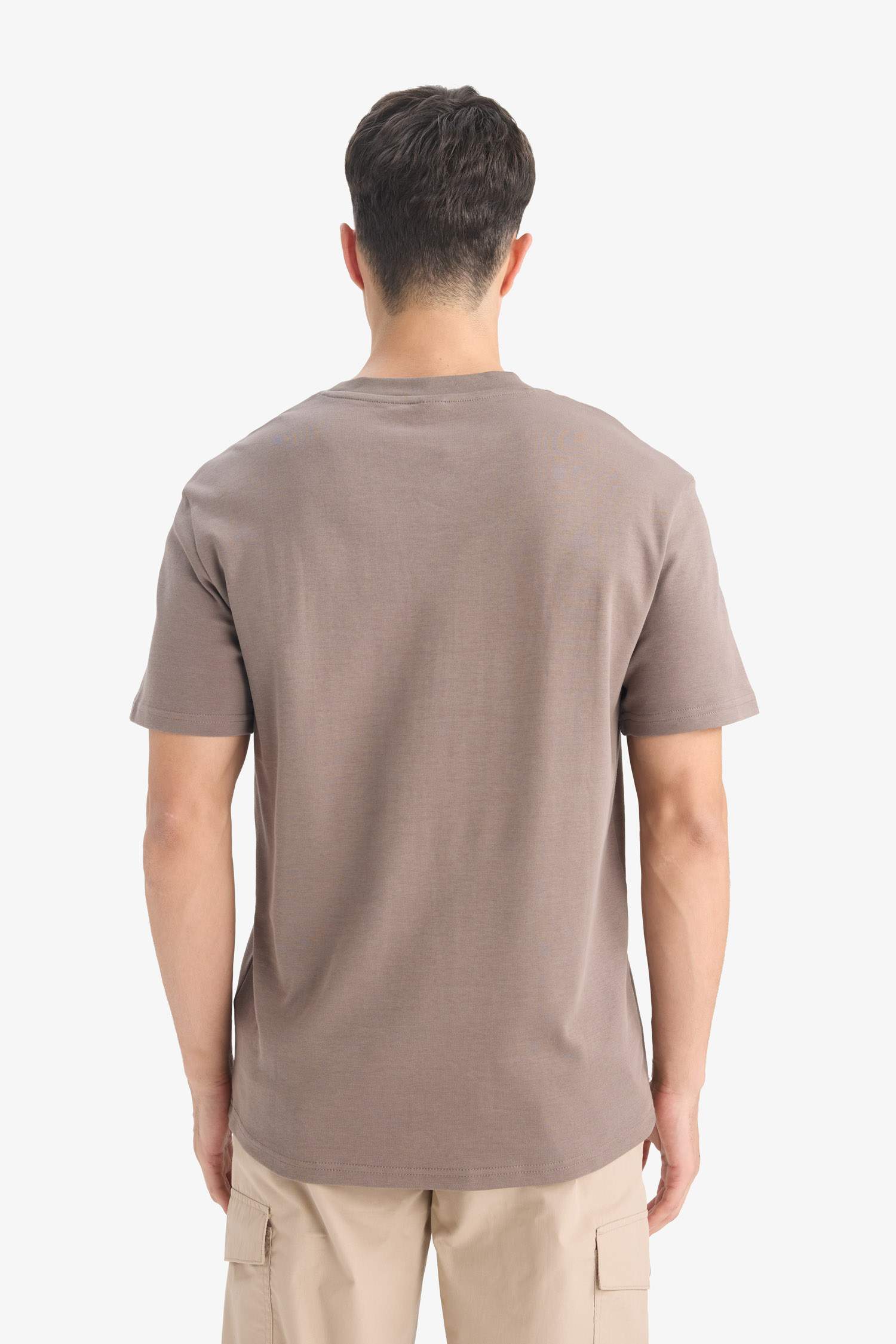 %100 Pamuk Regular Fit Bisiklet Yaka Basic Düz Kısa Kollu Tişört