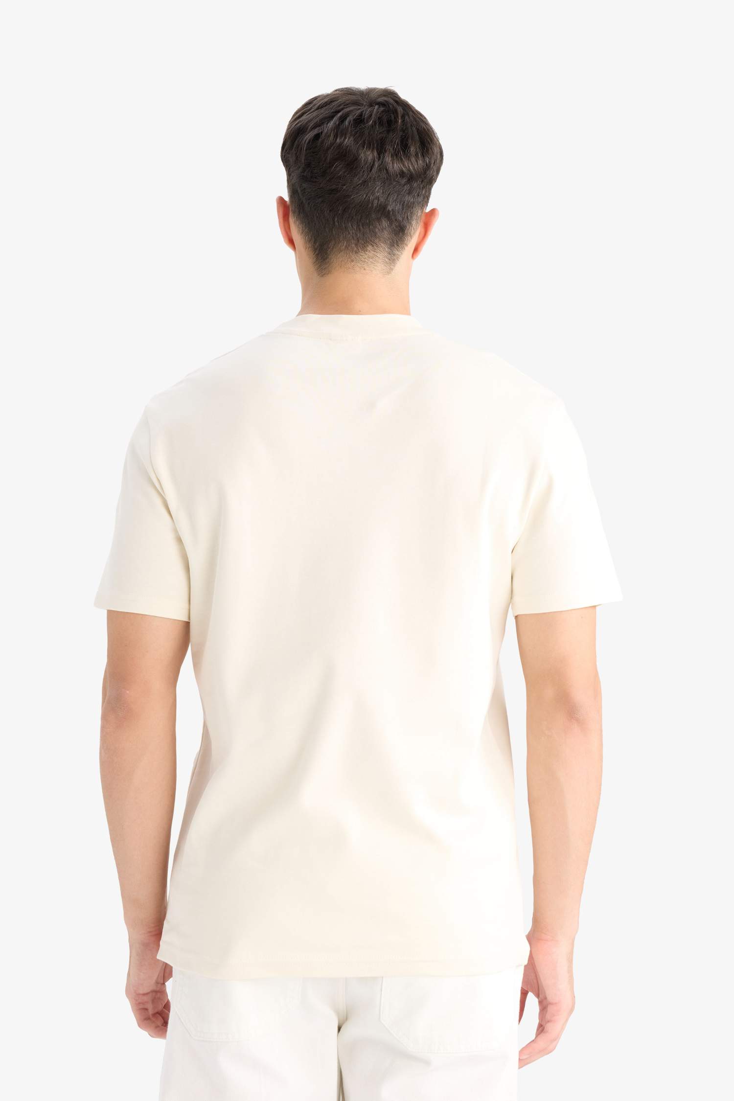 %100 Pamuk Regular Fit Bisiklet Yaka Basic Düz Kısa Kollu Tişört