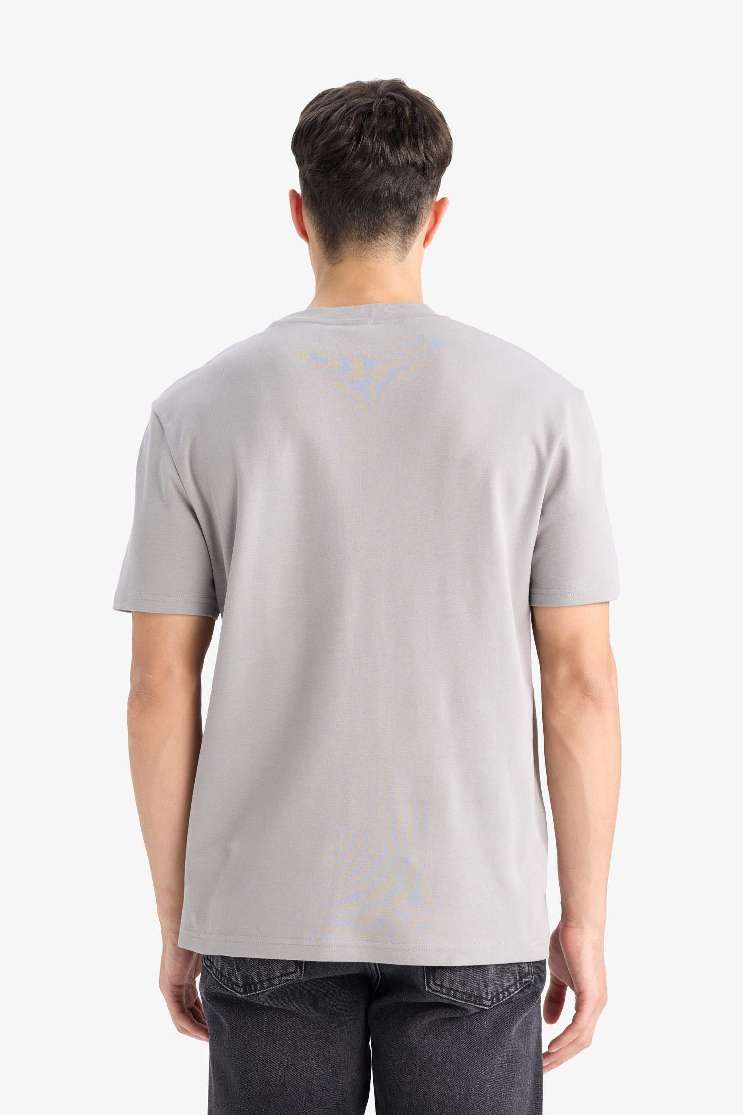 %100 Pamuk Regular Fit Bisiklet Yaka Basic Düz Kısa Kollu Tişört