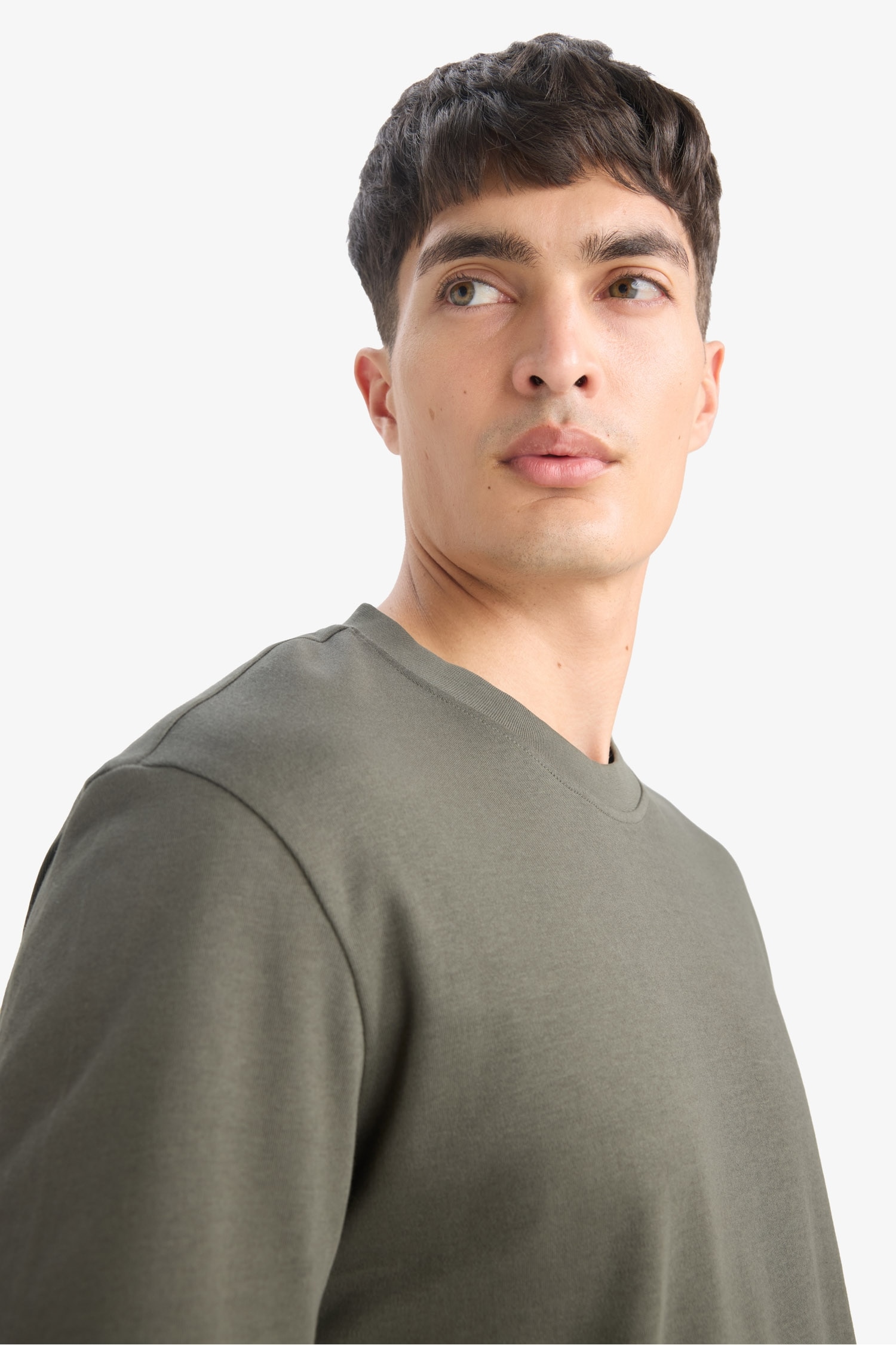 %100 Pamuk Regular Fit Bisiklet Yaka Basic Düz Kısa Kollu Tişört