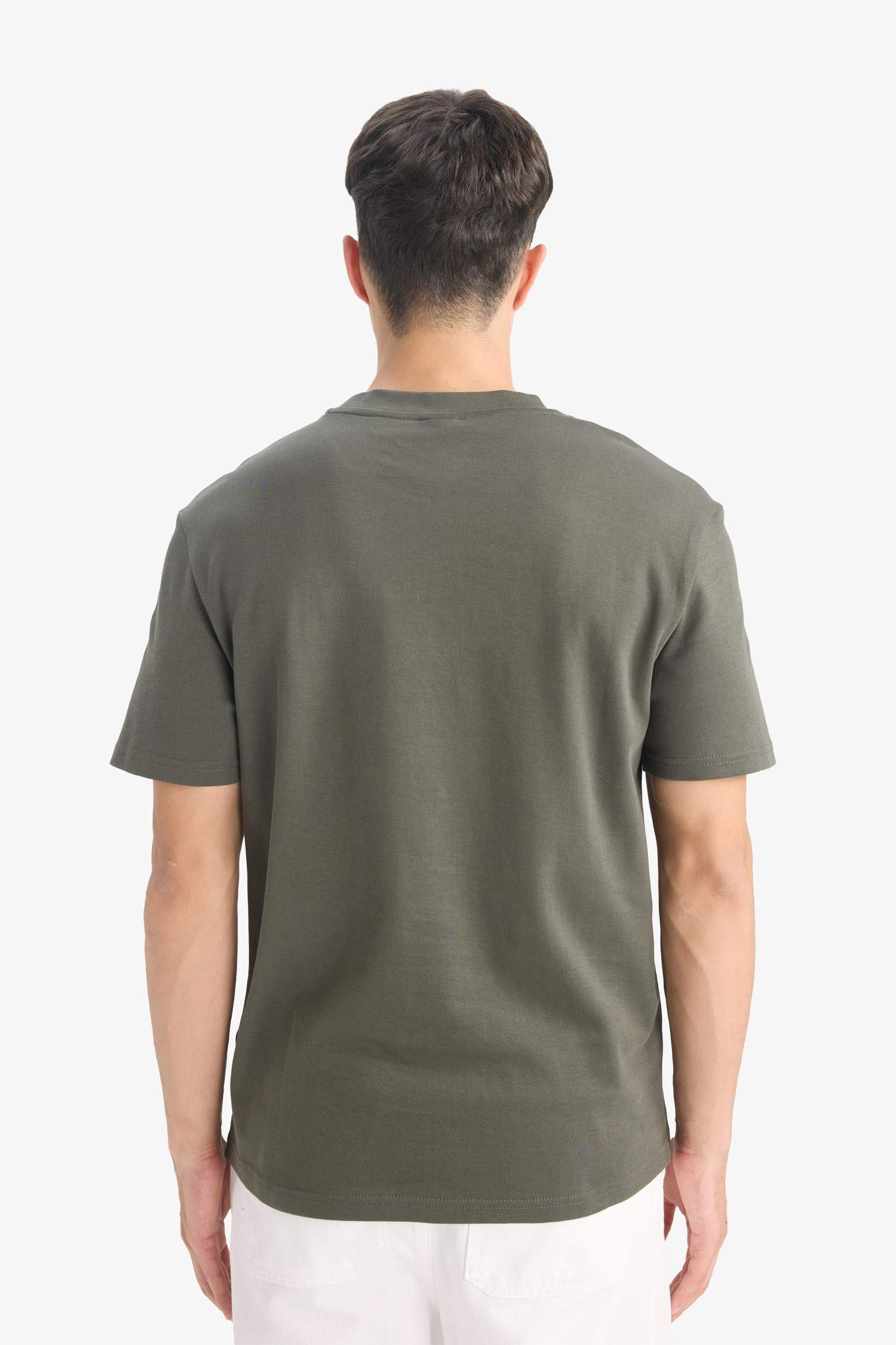 %100 Pamuk Regular Fit Bisiklet Yaka Basic Düz Kısa Kollu Tişört