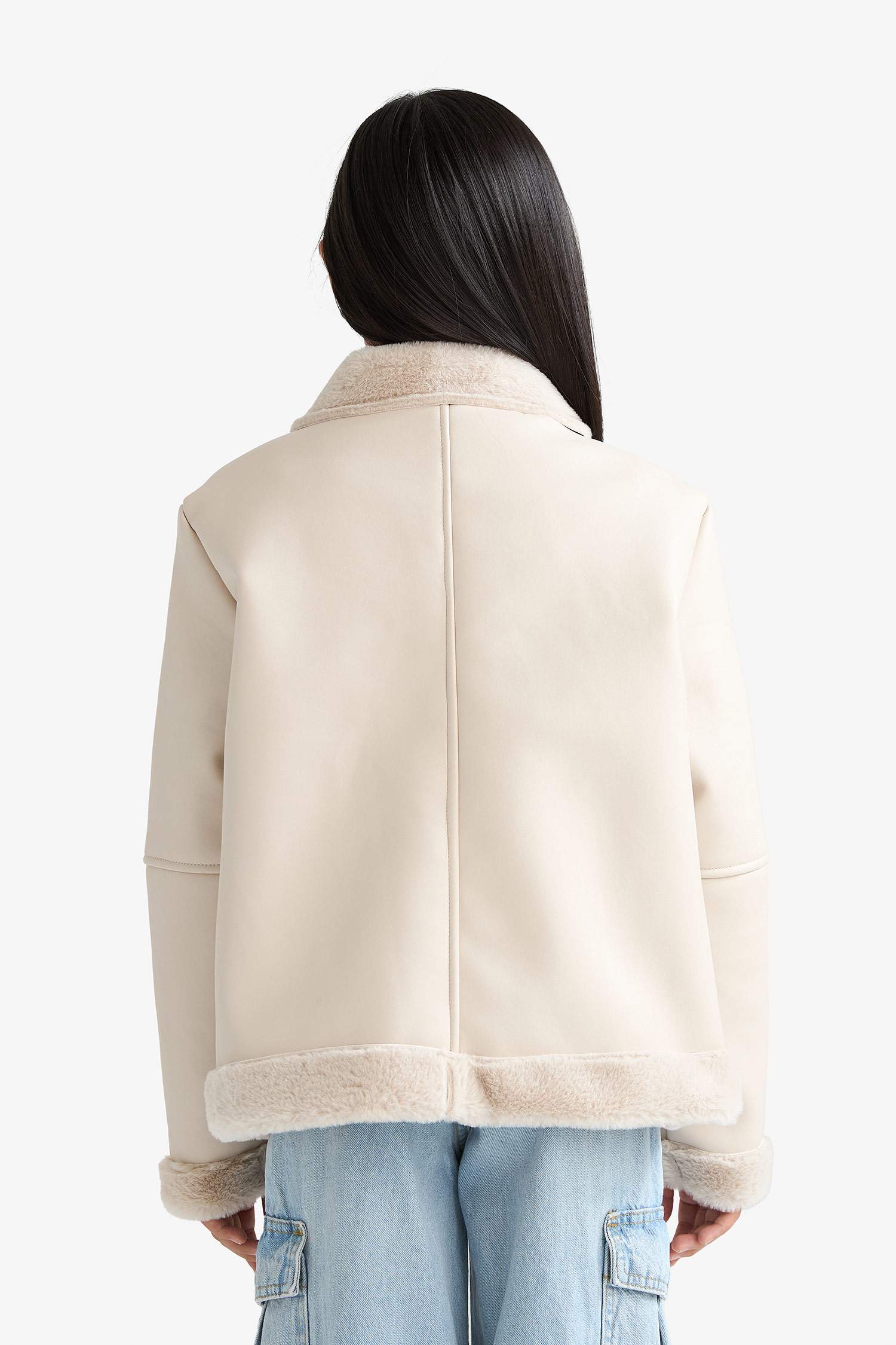 Girl Faux Fur Lined Zippered Jacket